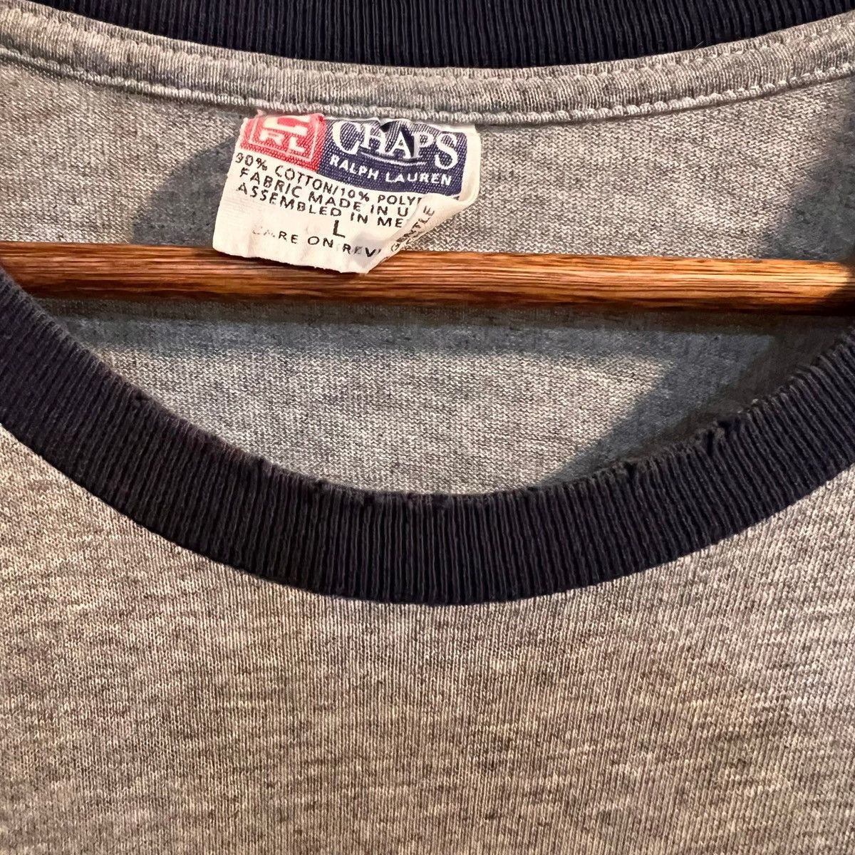Chaps Ralph Lauren × Ralph Lauren × Vintage Vintage Distressed Chaps Ralph Lauren Ringer T-Shirt - Size Size US L / EU 52-54 / 3 - 6 Thumbnail