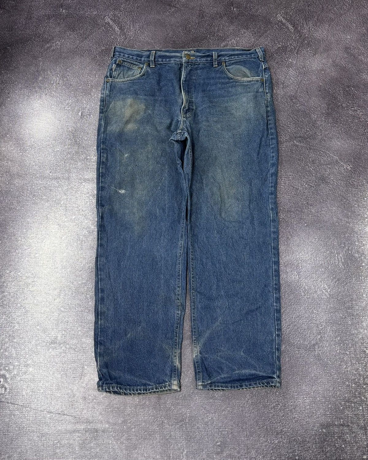 Carhartt Vintage 90s Carhartt USA Work Blue Denim Skate Baggy Jeans Size US 40 / EU 56 - 2 Thumbnail