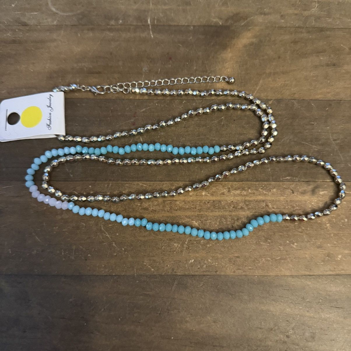 Other Long gold and and ombré aqua bead necklace Size ONE SIZE - 2 Thumbnail