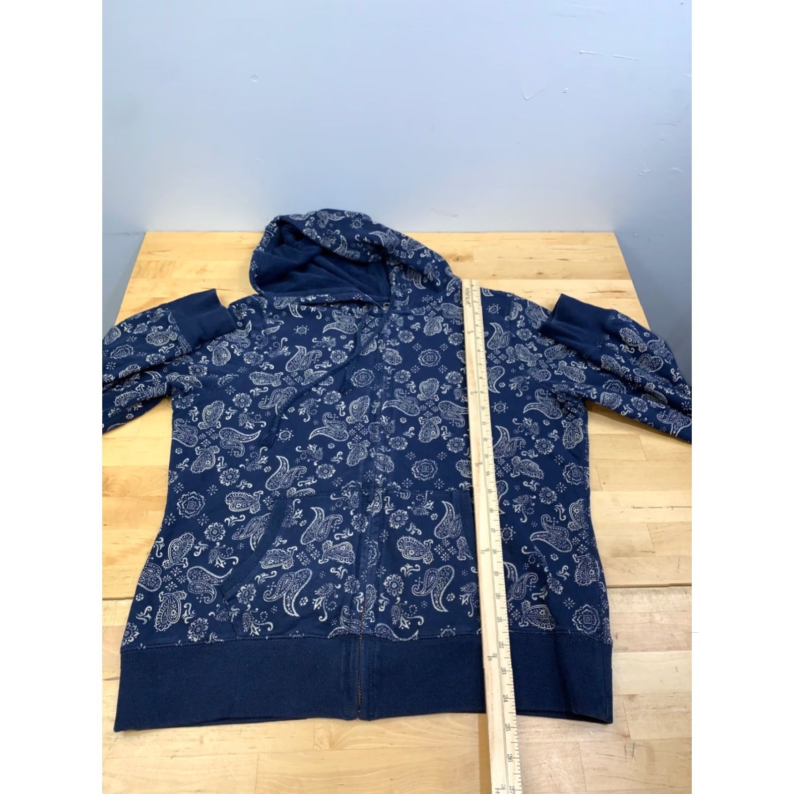 Lucky Brand Lucky Brand Jacket Womens XL Blue Paisley Hooded Full Zip Shirt Size XL / US 12-14 / IT 48-50 - 5 Thumbnail