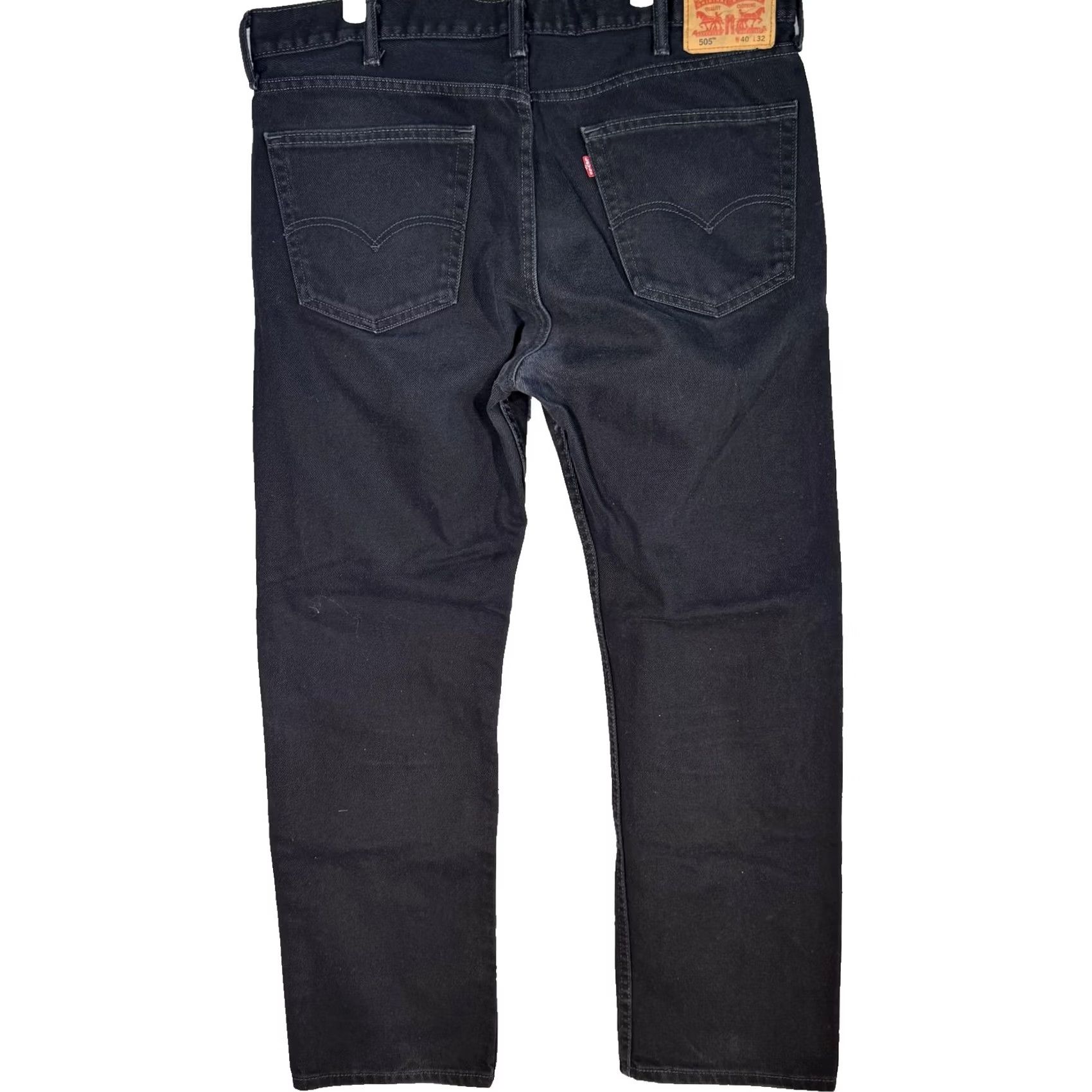 Levi's Levi's 505 Jeans Mens 40x32 Black Straight Leg Denim Pants Cotton Size US 40 / EU 56 - 2 Thumbnail