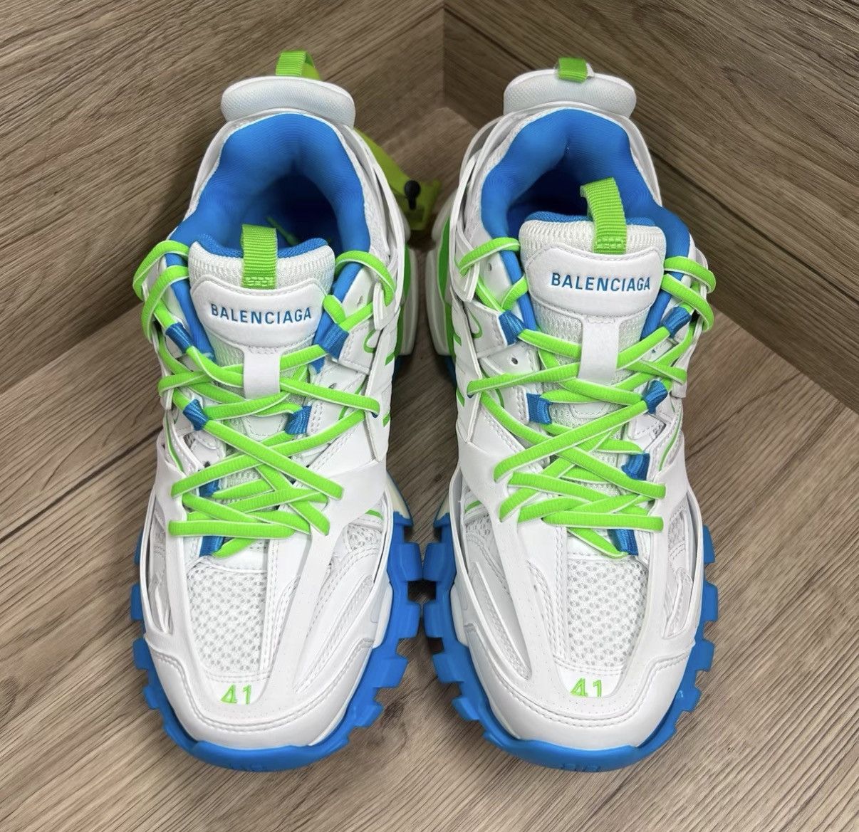 Balenciaga Balenciaga Track White Green Blue Dad Sneakers J41 Size US 8 / EU 41 - 3 Thumbnail