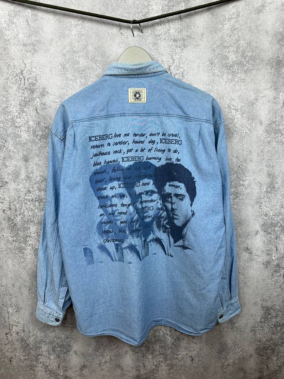 Iceberg ICEBERG Elvis Presley Denim Shirt Rare Vintage Italy Jeans Size US L / EU 52-54 / 3 - 1 Thumbnail