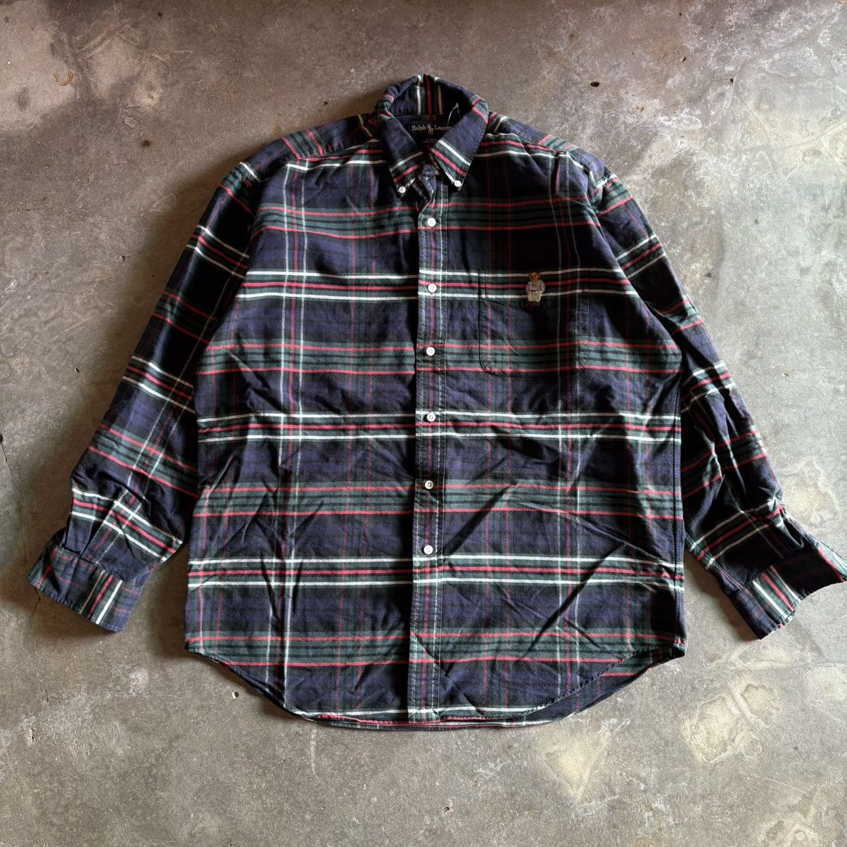Polo Ralph Lauren Vintage Polo Ralph Lauren Polo Bear Chekered Button Ups Size US XL / EU 56 / 4 - 2 Thumbnail