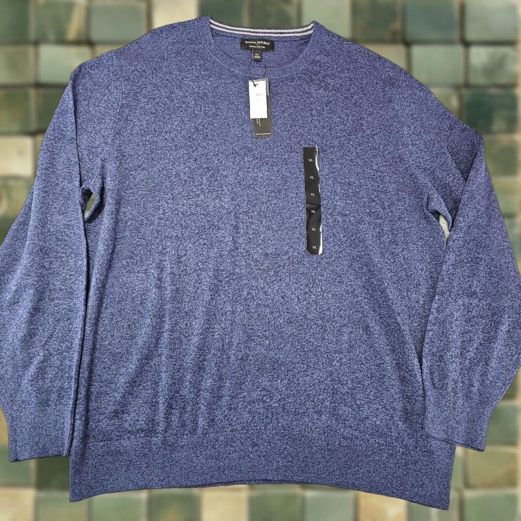 Banana Republic Banana Republic Sweater Mens XL Blue Premium Luxe Yarn Crewneck Cashmere Blend Size US XL / EU 56 / 4 - 1 Thumbnail