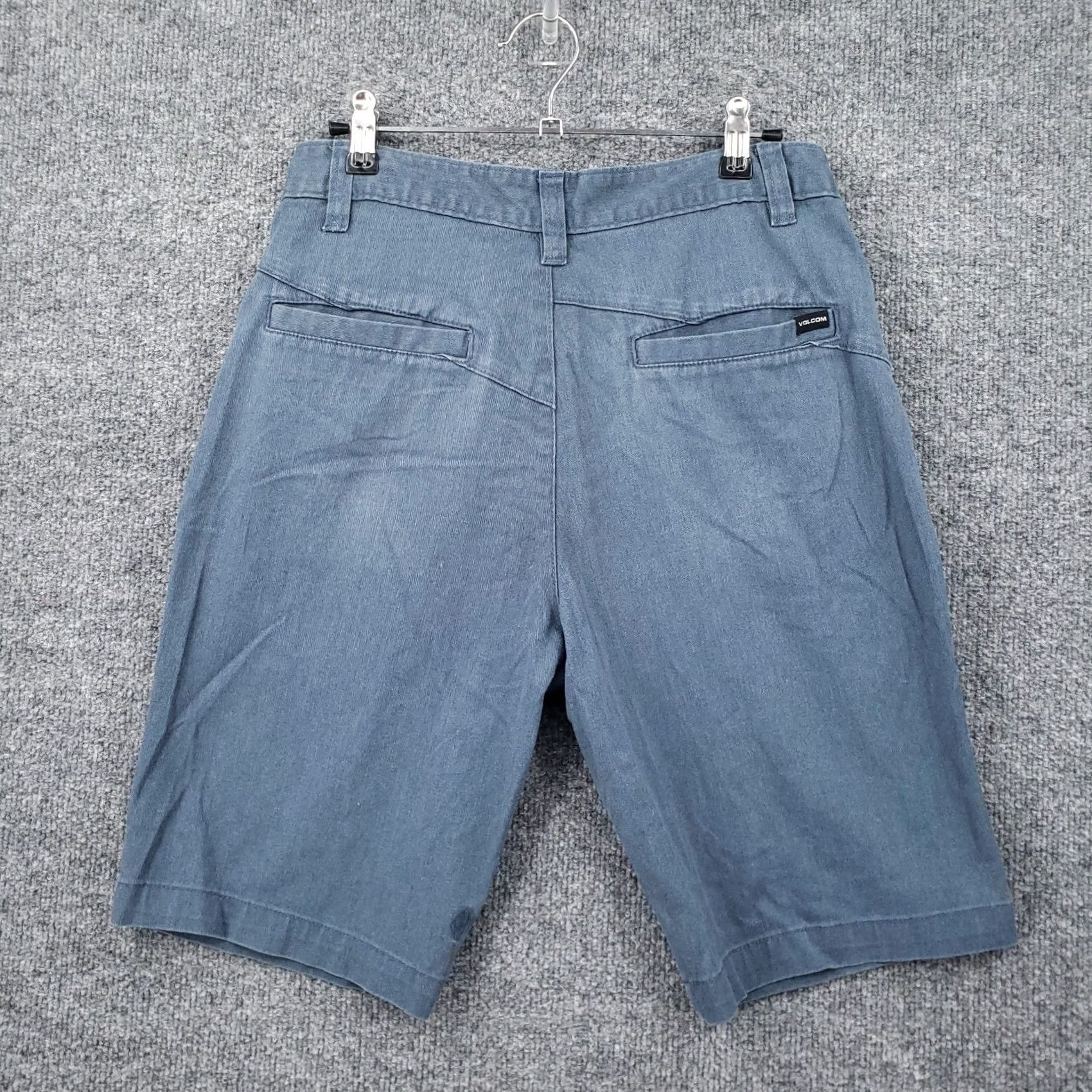 Volcom Volcom Shorts Mens 29 Blue Chino Mid Rise Bermuda Flat Front Zip Fly Pockets Size US 29 - 2 Thumbnail