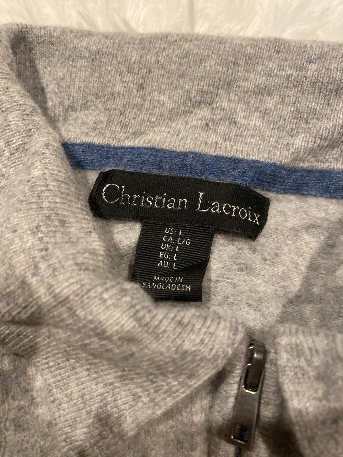 Christian Lacroix Christian Lacroix Men's 100% 2- Ply Cashmere 1/4-Zip Sweate Size US L / EU 52-54 / 3 - 7 Thumbnail