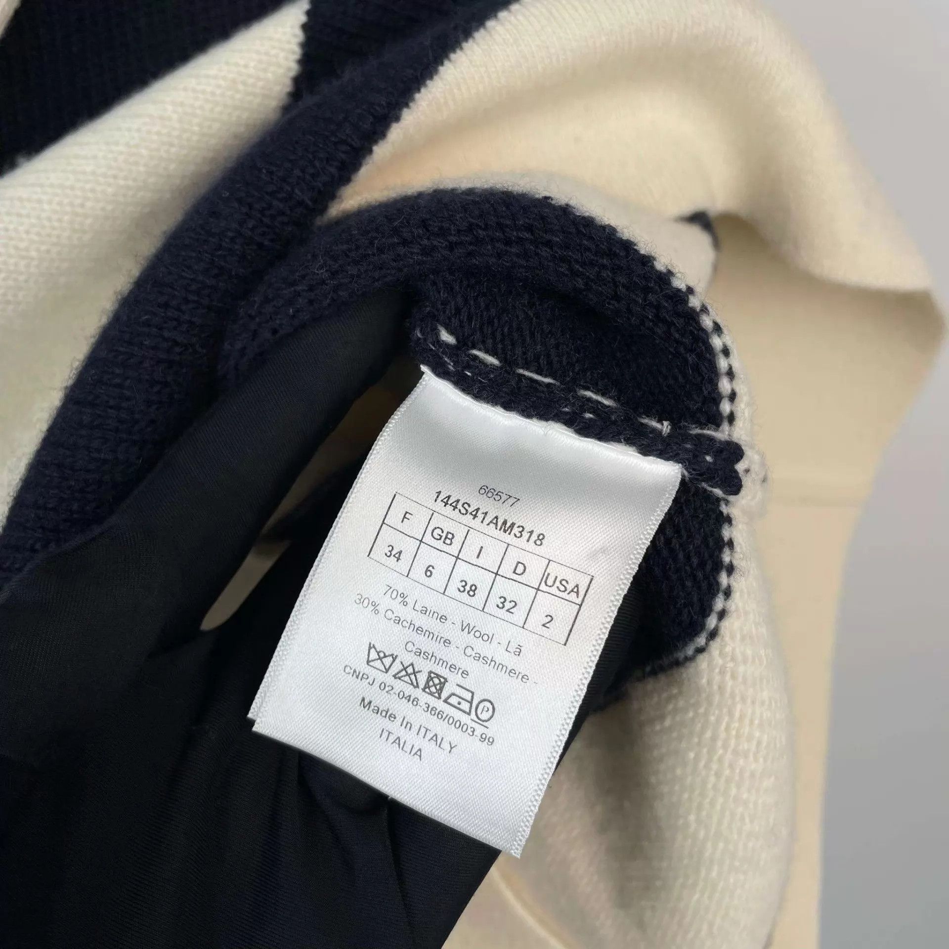 Dior Dior 34 navy collar black white stripe knit 98 new Size XS / US 0-2 / IT 36-38 - 4 Thumbnail