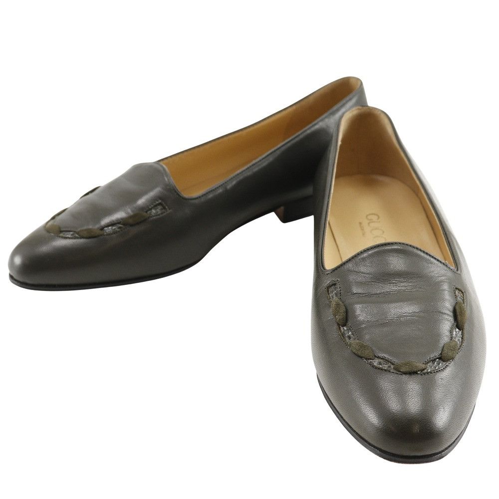 Gucci Gucci Gucci Loafer Leather Pumps Leather Shoes DUTY FREE for USA Size ONE SIZE - 1 Thumbnail