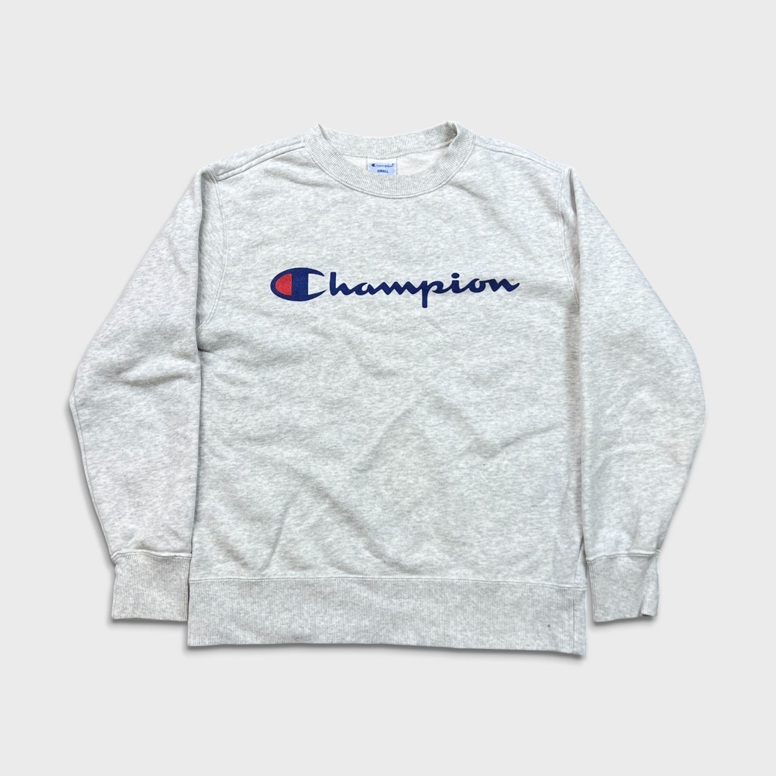 Champion × Vintage Champion Sweatshirt Gray Athletic Script Pullover Crewneck Size S / US 4 / IT 40 - 1 Thumbnail