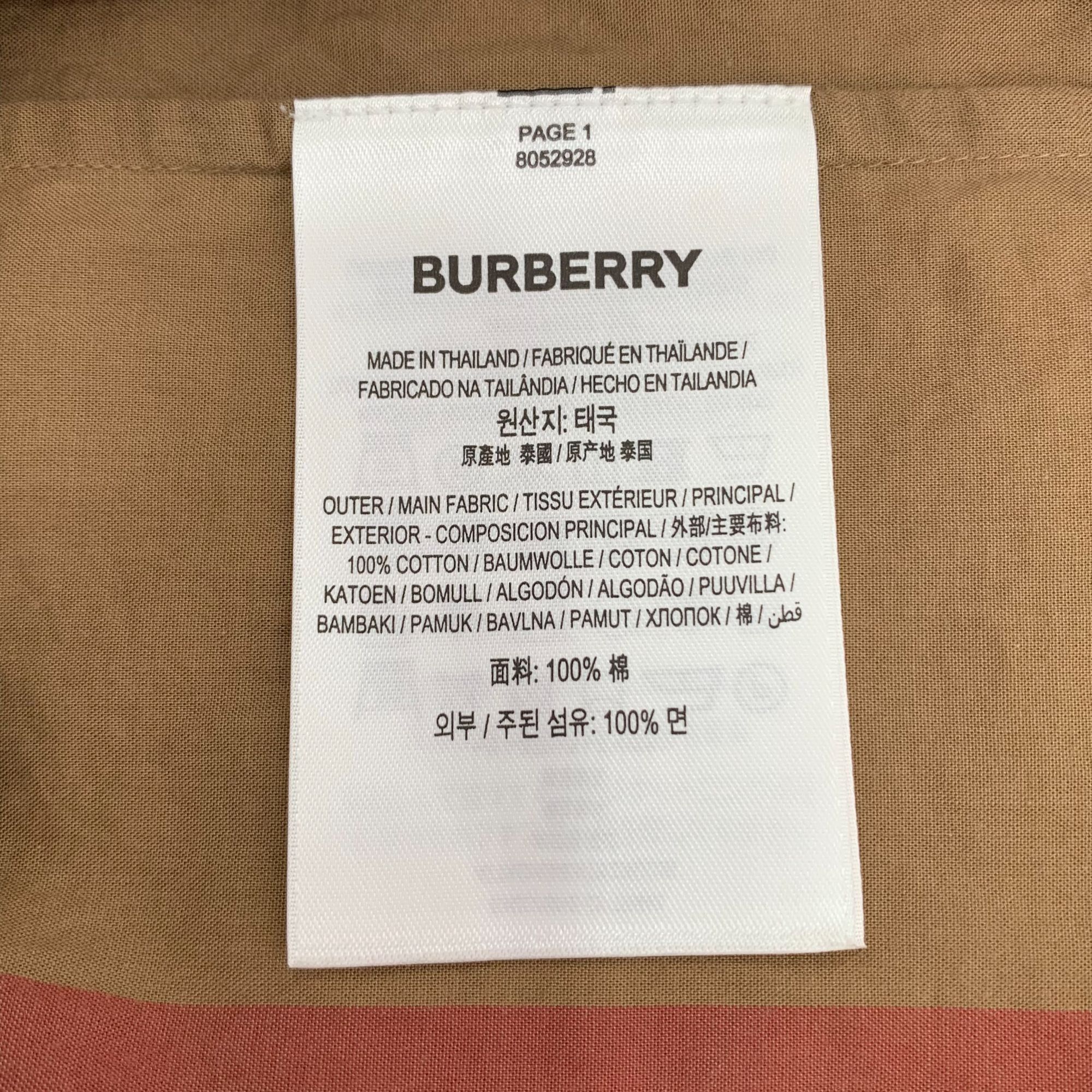 Burberry BURBERRY Nova Check Cotton Shirt Dress In Taupe & Red Plaid Size XS / US 0-2 / IT 36-38 - 3 Thumbnail