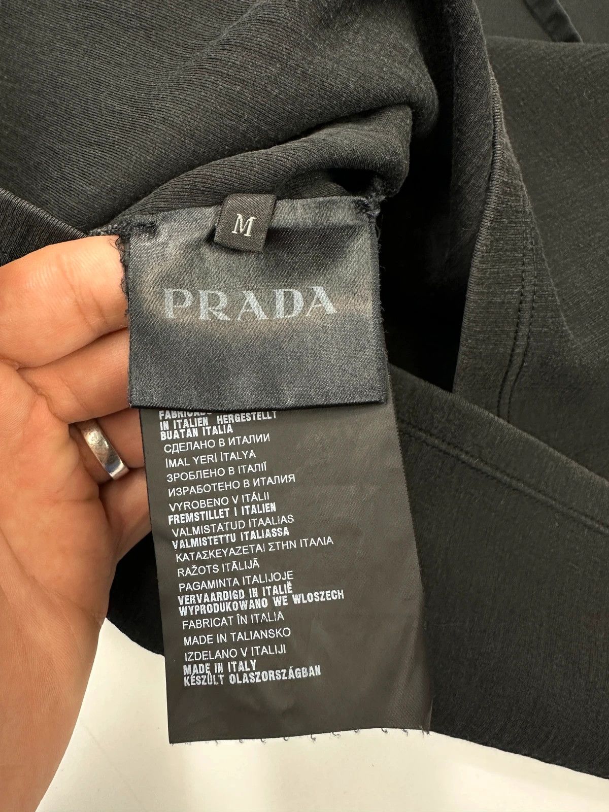 Prada Prada Milano SS2015 Black Cottons & Nylon Crop Top Tee Size M / US 6-8 / IT 42-44 - 7 Thumbnail