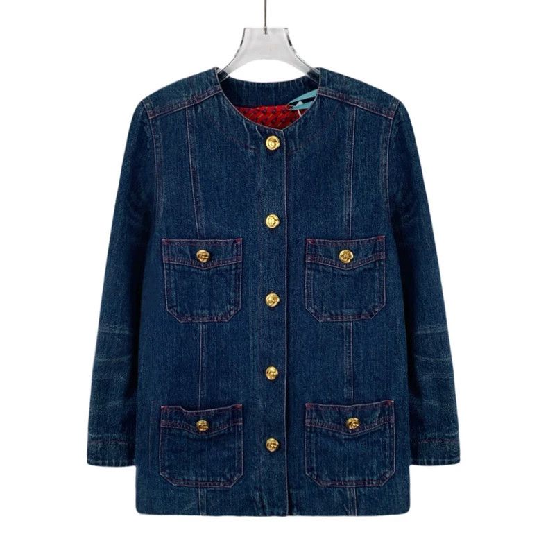 Gucci Gucci Dark blue cotton round-neck single-breasted long-sle Size XS / US 0-2 / IT 36-38 - 1 Thumbnail