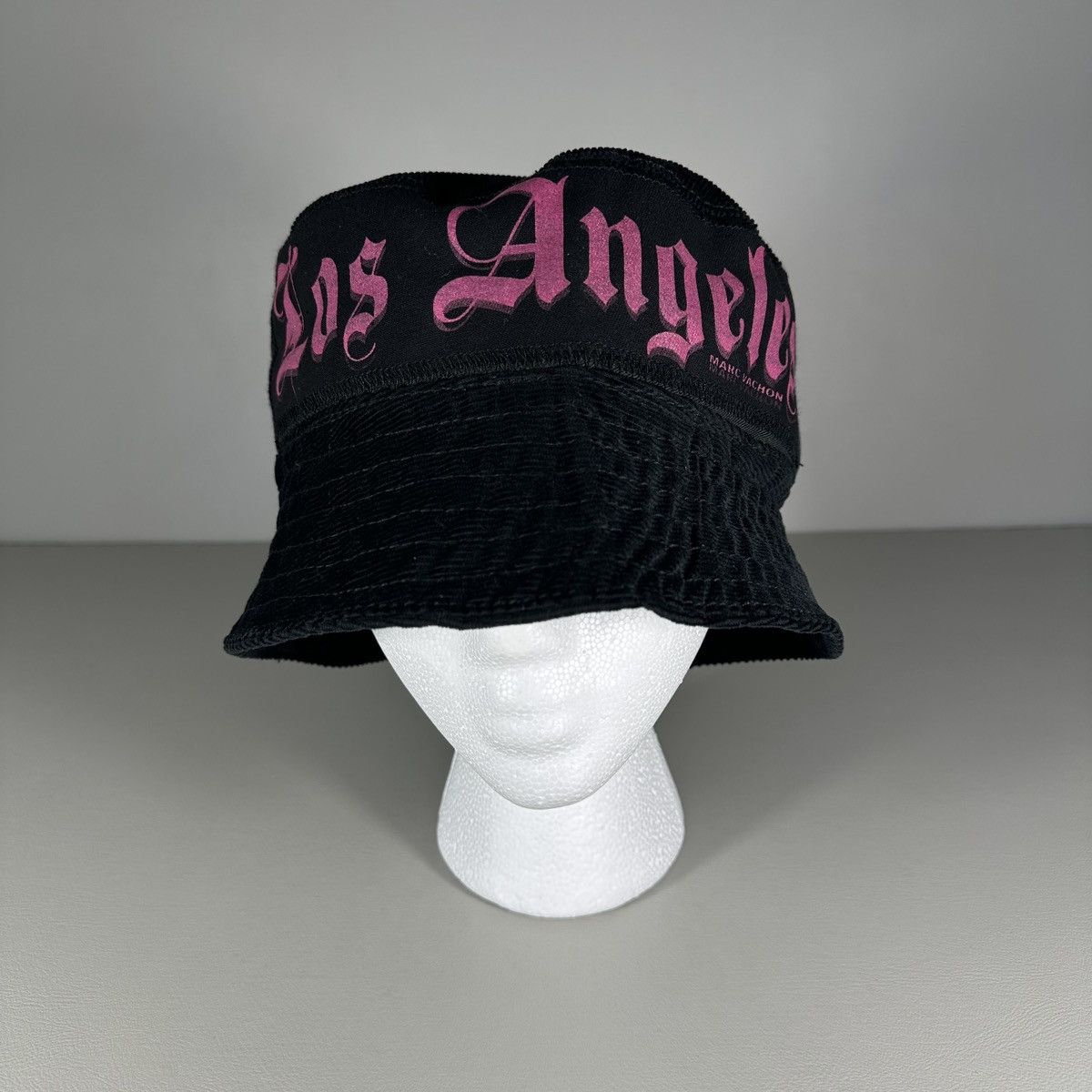 Other Marc Vachon Los Angeles Black Corduroy Pink Print Bucket Hat Size ONE SIZE - 1 Thumbnail