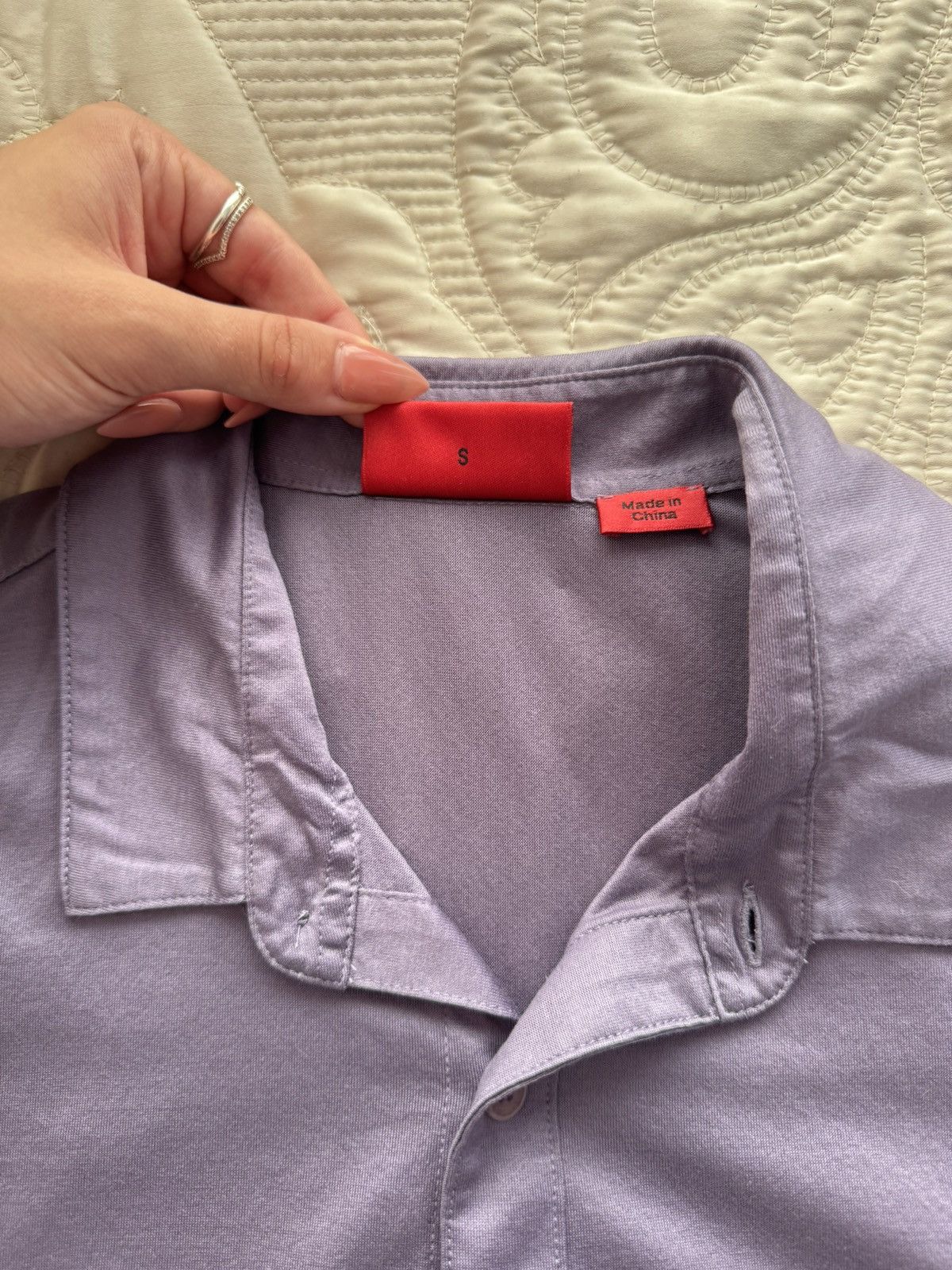 Hugo Purple HUGO BOSS Button Up Polo Shirt Size US S / EU 44-46 / 1 - 3 Thumbnail