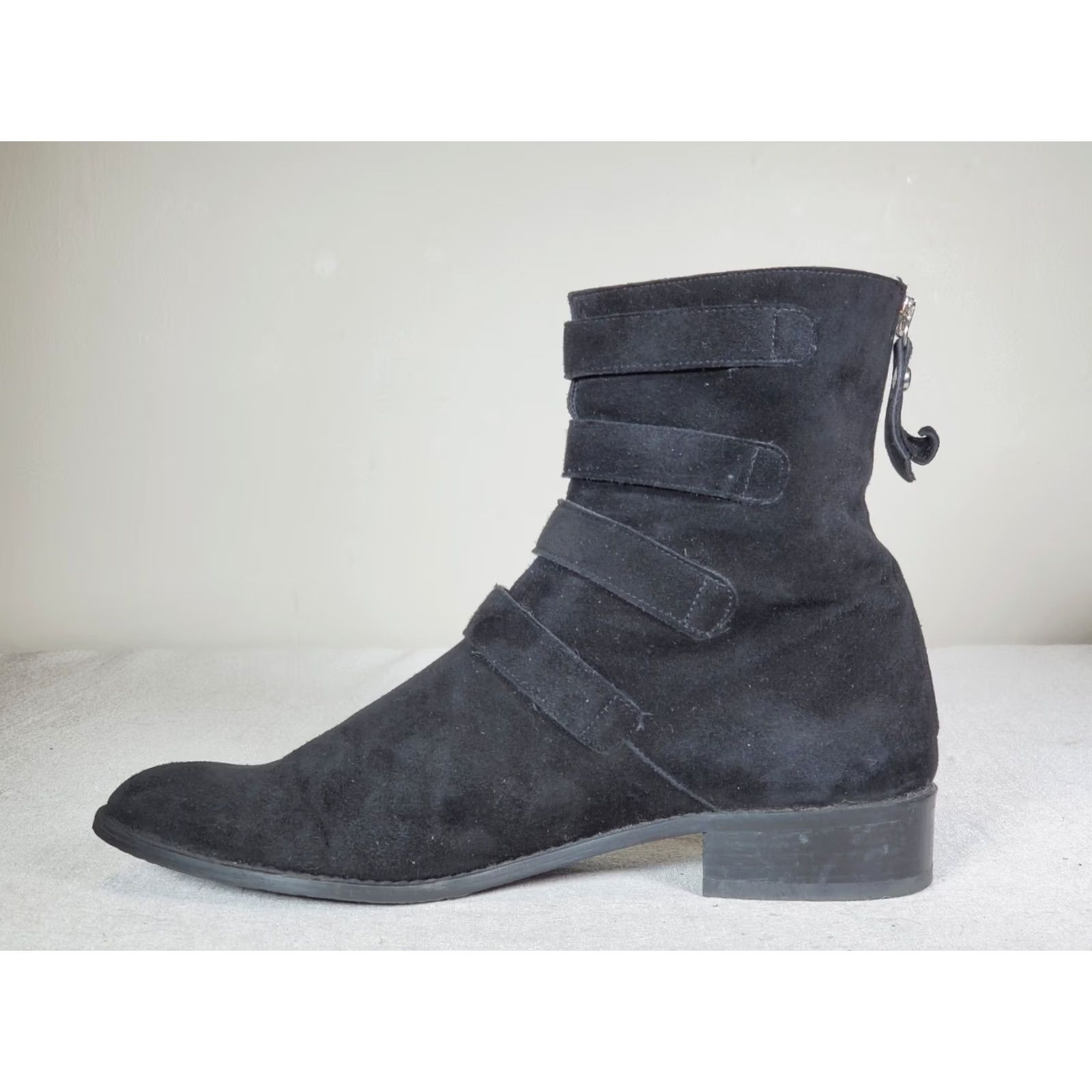 Stuart Weitzman Stuart Weitzman Jittermacho Moto Bootie Boots Black Suede Buckle Straps Women's US 8.5 Size US 9 / IT 39 - 3 Thumbnail
