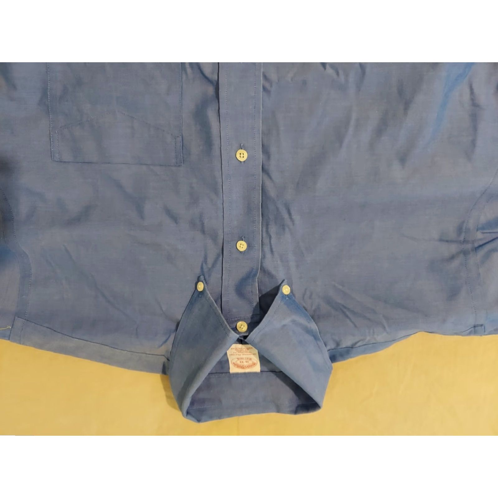 Brooks Brothers Mens Brooks Brothers Dress Shirt 16 33 Blue Button Cotton Size 42R - 2 Thumbnail