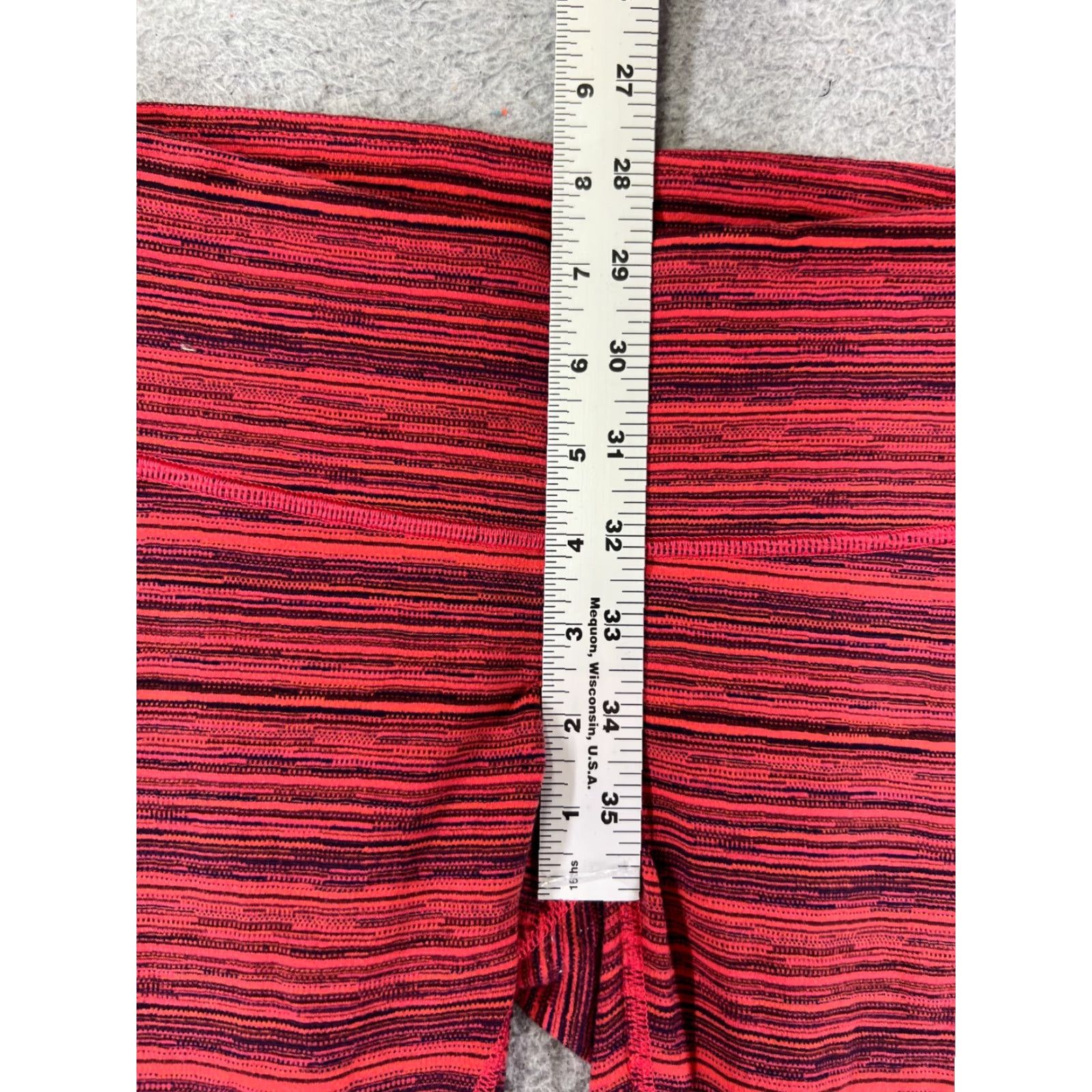 Lululemon Lululemon Wunder Under Pants Womens 4 Pink Stripe 21" Yoga Cropped High Rise Leggings with Pockets Cyber Boom Juice Alarming | Activewear Size 27" / US 4 / IT 40 - 7 Thumbnail