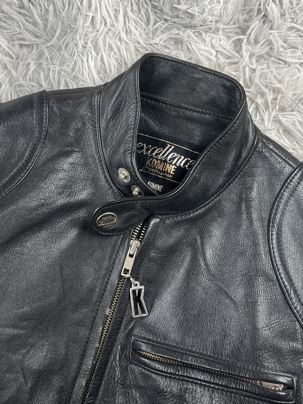 Japanese Brand Vintage Excellence komine Leather Jacket Size M / US 6-8 / IT 42-44 - 5 Thumbnail