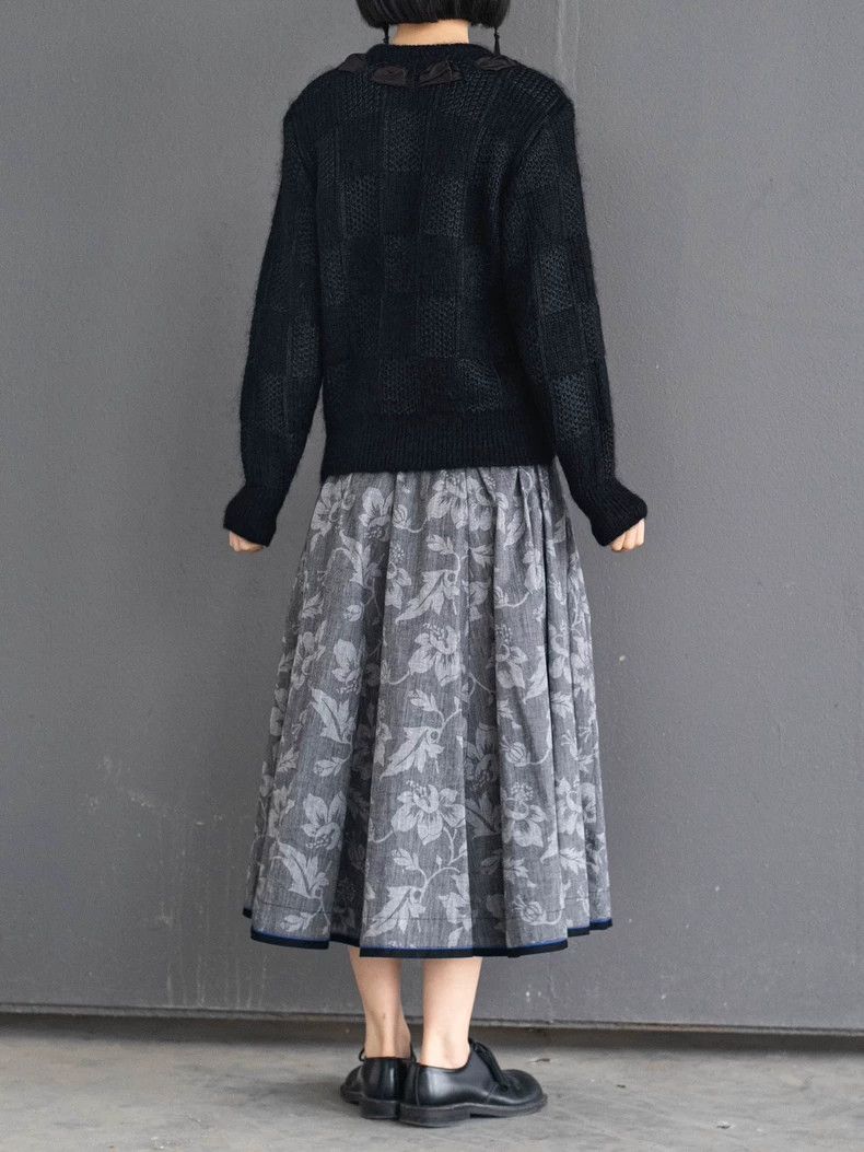 Kenzo KENZO Blue and gray floral skirt vintage Size 25" / US 0 / IT 36 - 8 Thumbnail