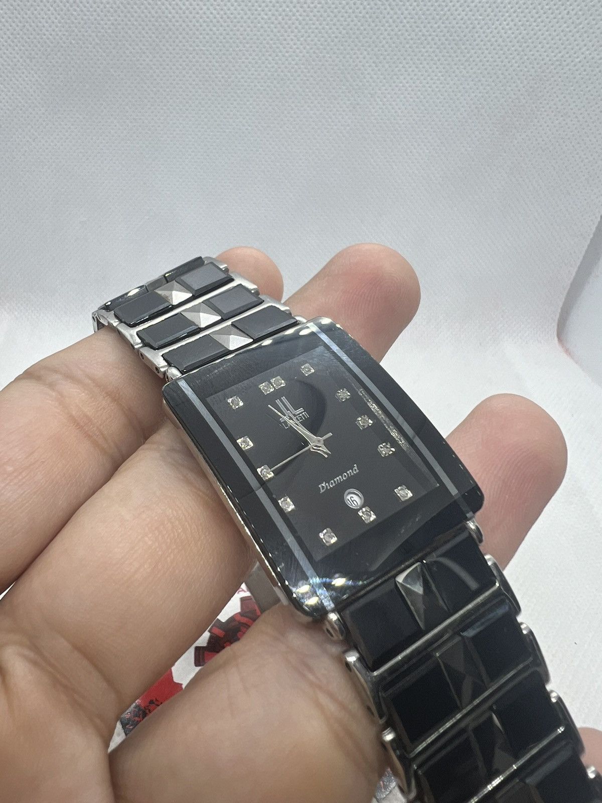 Vintage LANCETTI Tungsten Diamond Rectangular Black Men's Watch Size ONE SIZE - 3 Thumbnail