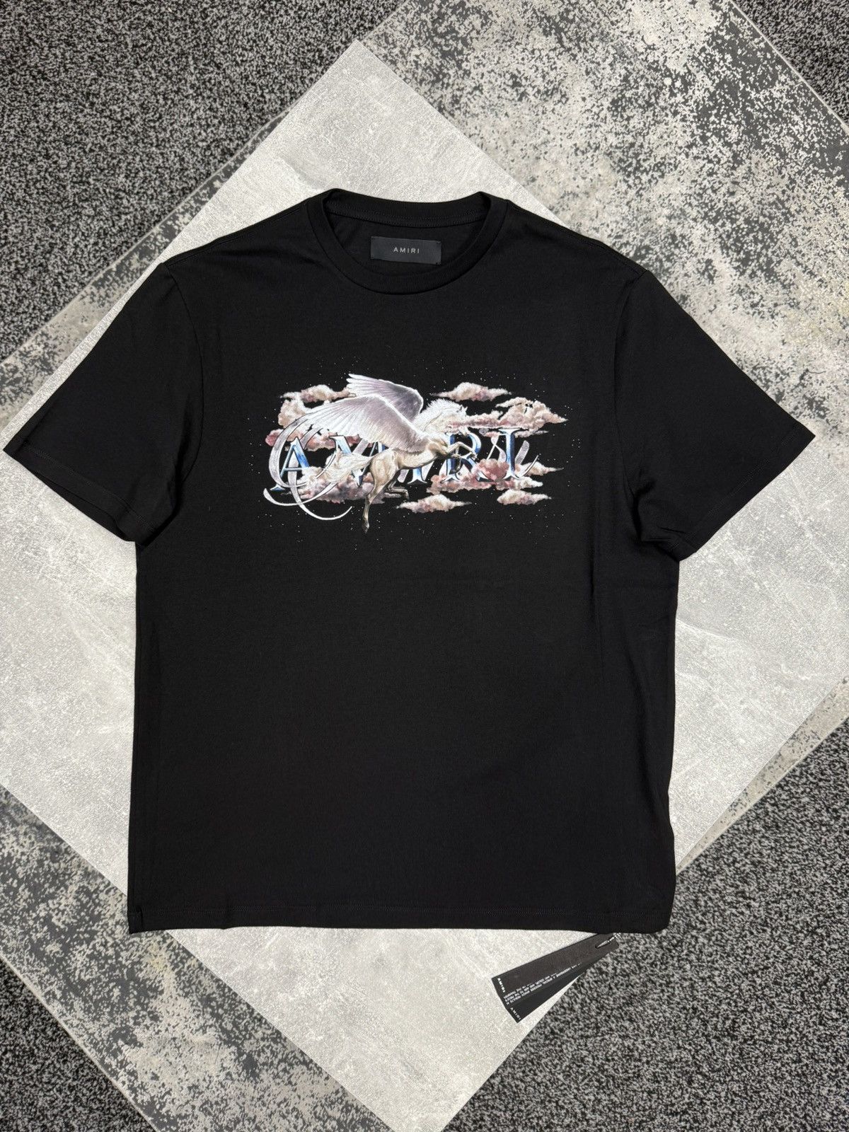 Amiri Pegasus Script Logo Tee Black Size US M / EU 48-50 / 2 - 1 Thumbnail
