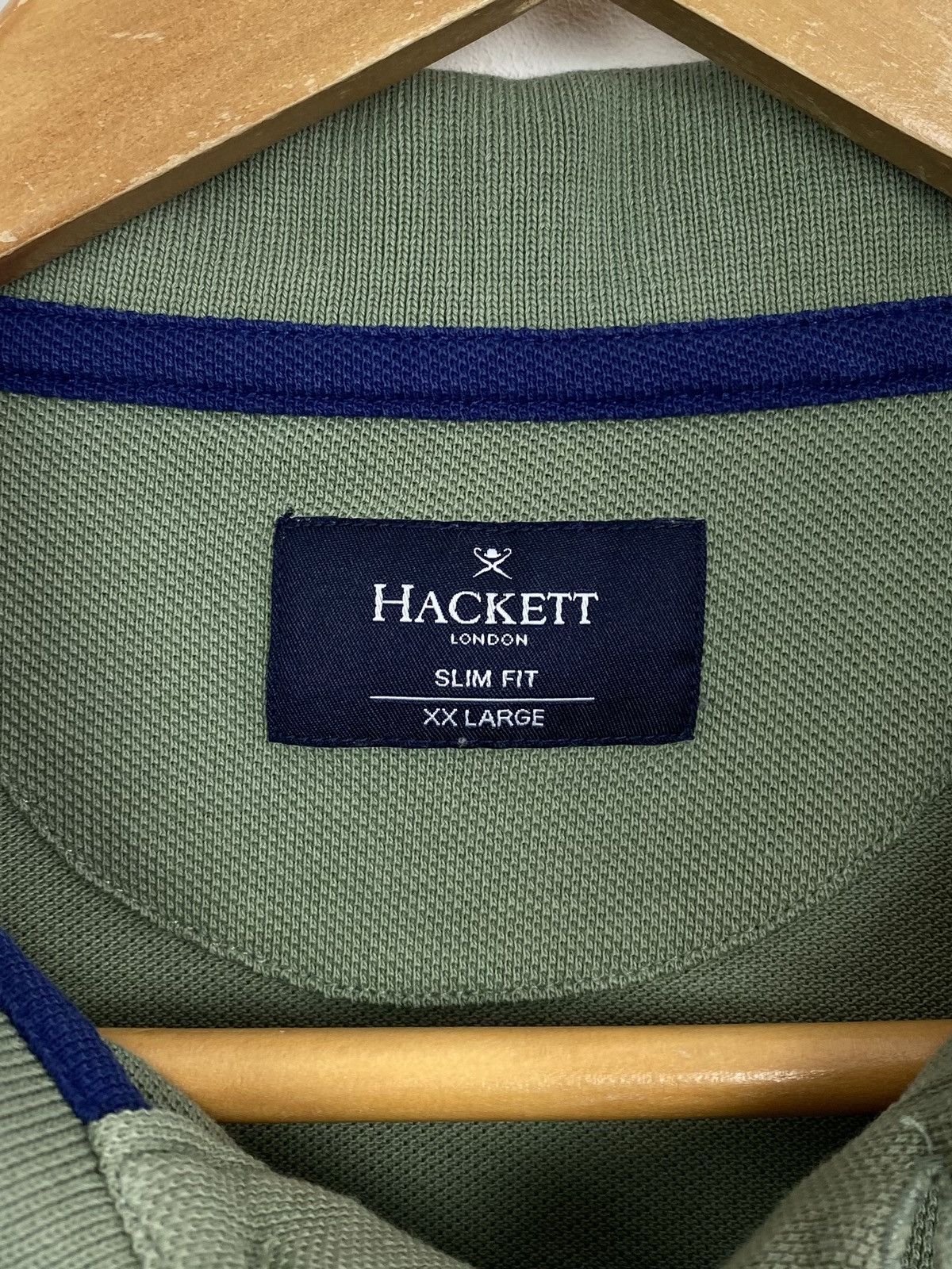 Pretty Green Hackett London Short Sleeve Slim Fit Polo Shirt Khaki Green Size US XXL / EU 58 / 5 - 4 Thumbnail