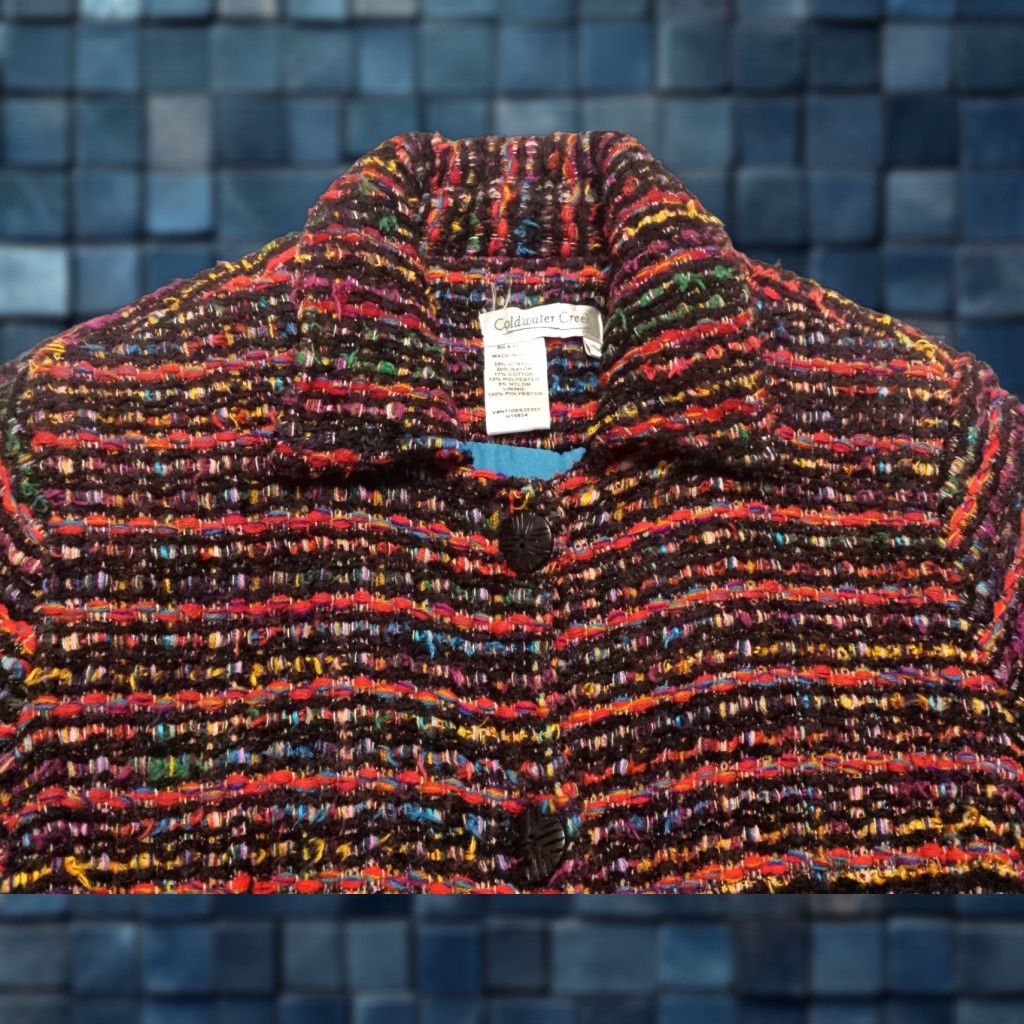 Coldwater Creek Coldwater Creek Womens Jacket Multicolor Striped Long Sleeve Button-Up Small Regular Fit Adults Womens Long Sleeve Jacket Size S / US 4 / IT 40 - 1 Thumbnail