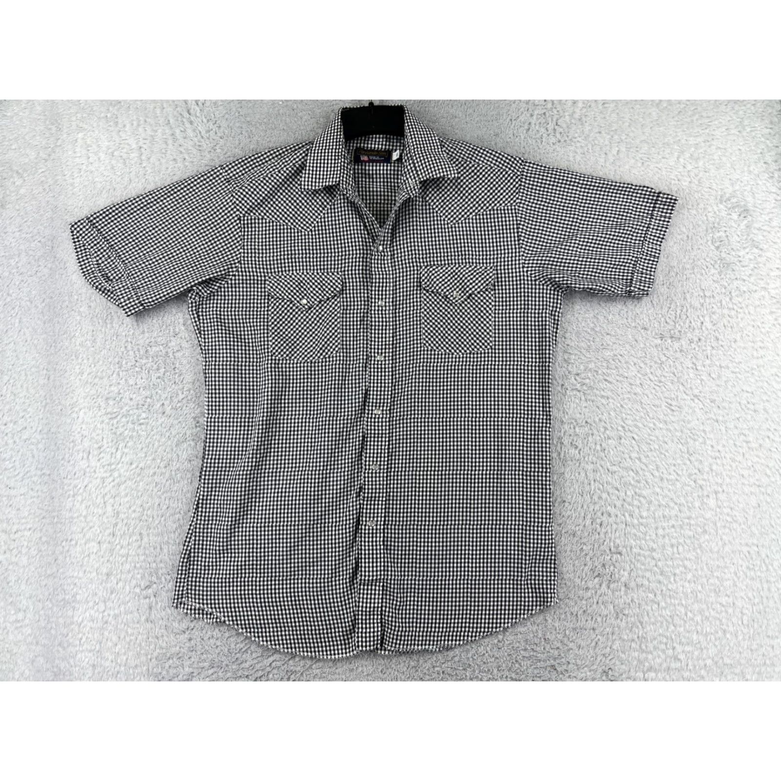 Vintage Panhandle Slim Shirt Men 16.5 Black Plaid Pearl Snap Western Pockets Size US XL / EU 56 / 4 - 2 Thumbnail