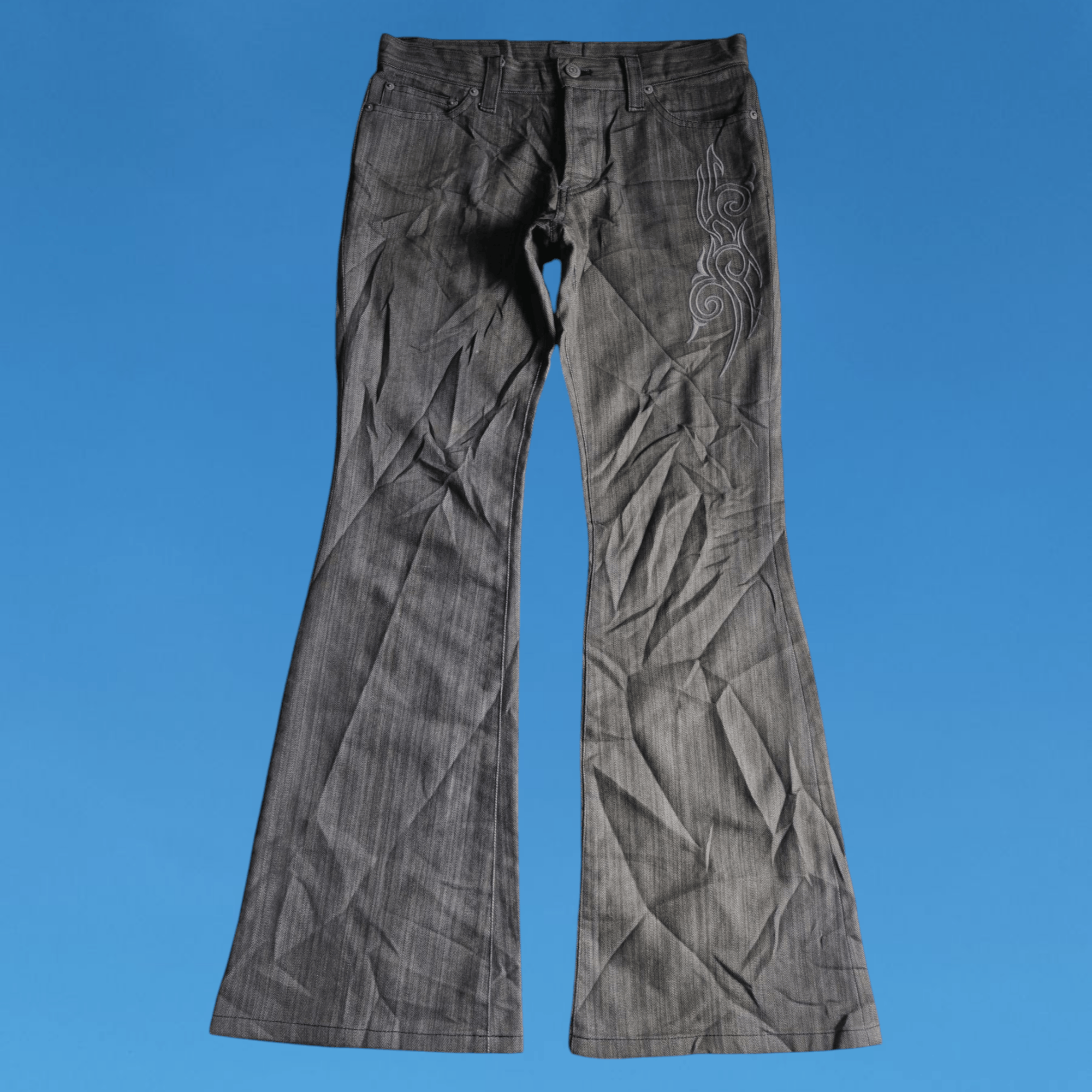 Tornado Mart 💥BINDING OFFER💥 Tornado Mart Embroidery Tribal Flare Jeans Size US 30 / EU 46 - 1 Thumbnail