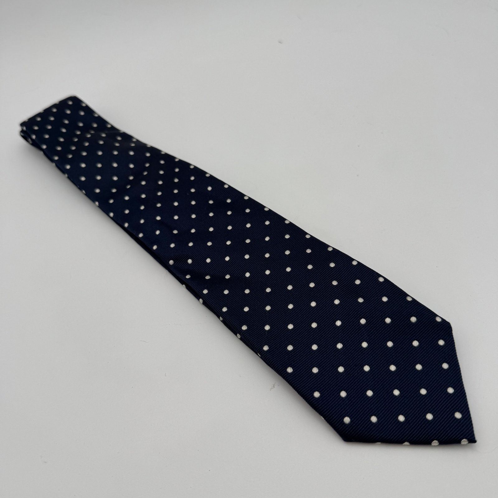 Other Arthur & Fox Navy & White Polka Dot Tie Silk Italy Size ONE SIZE - 2 Thumbnail
