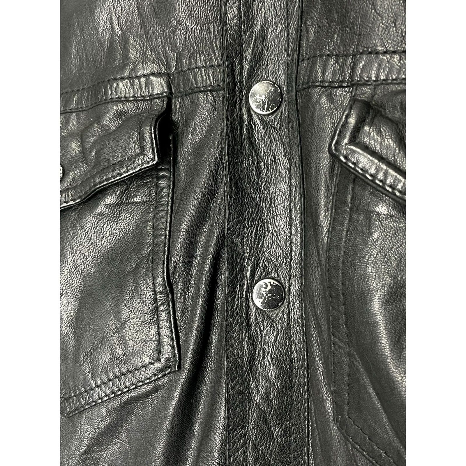 Allsaints AllSaints Jacket Mens Bomber Leather Size M Black Size US M / EU 48-50 / 2 - 7 Thumbnail