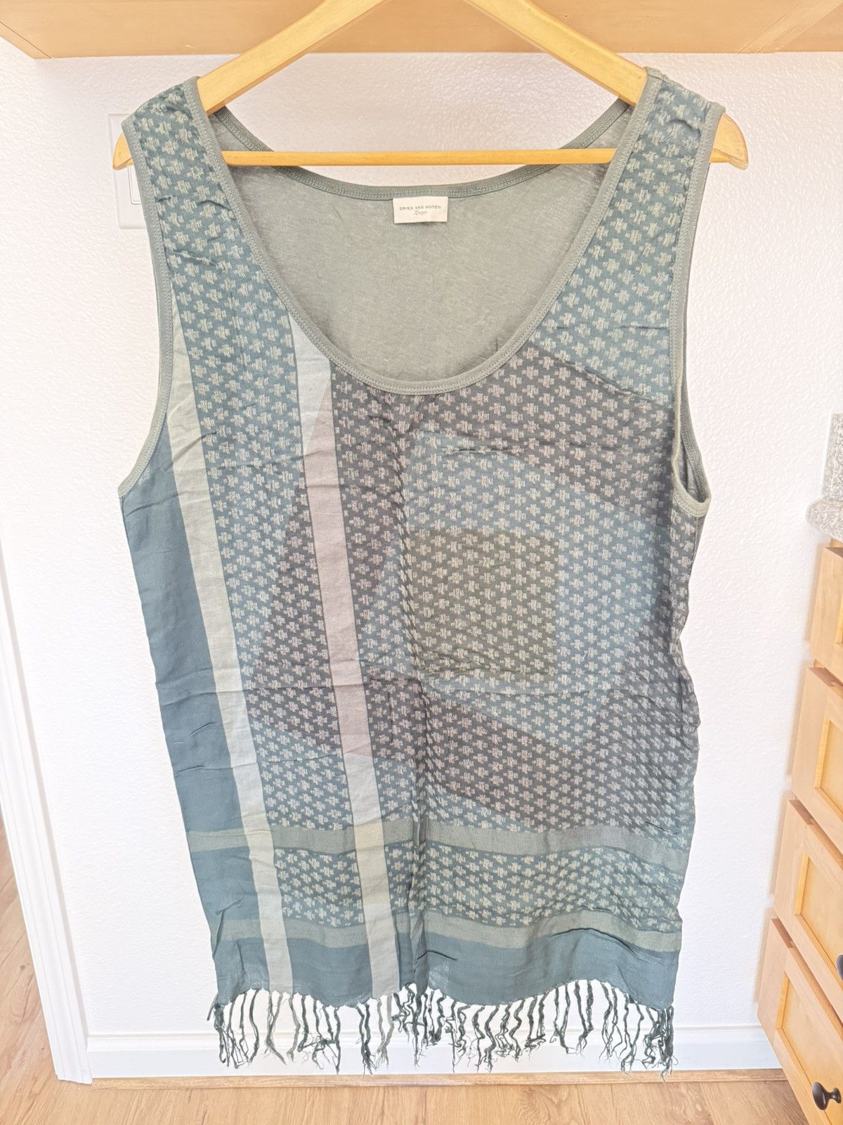 Dries Van Noten DRIES VAN NOTEN SS2016 GRAIL WOVEN TANK TOP FRINGE SIZE L Size US L / EU 52-54 / 3 - 1 Thumbnail