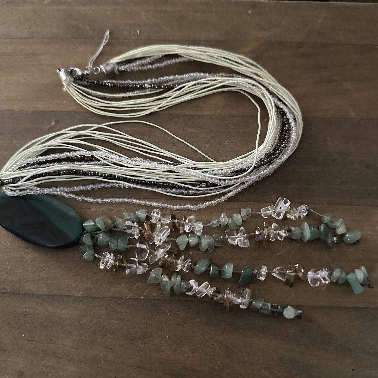 Other Long multi strand green agate tassel necklace Size ONE SIZE - 2 Thumbnail