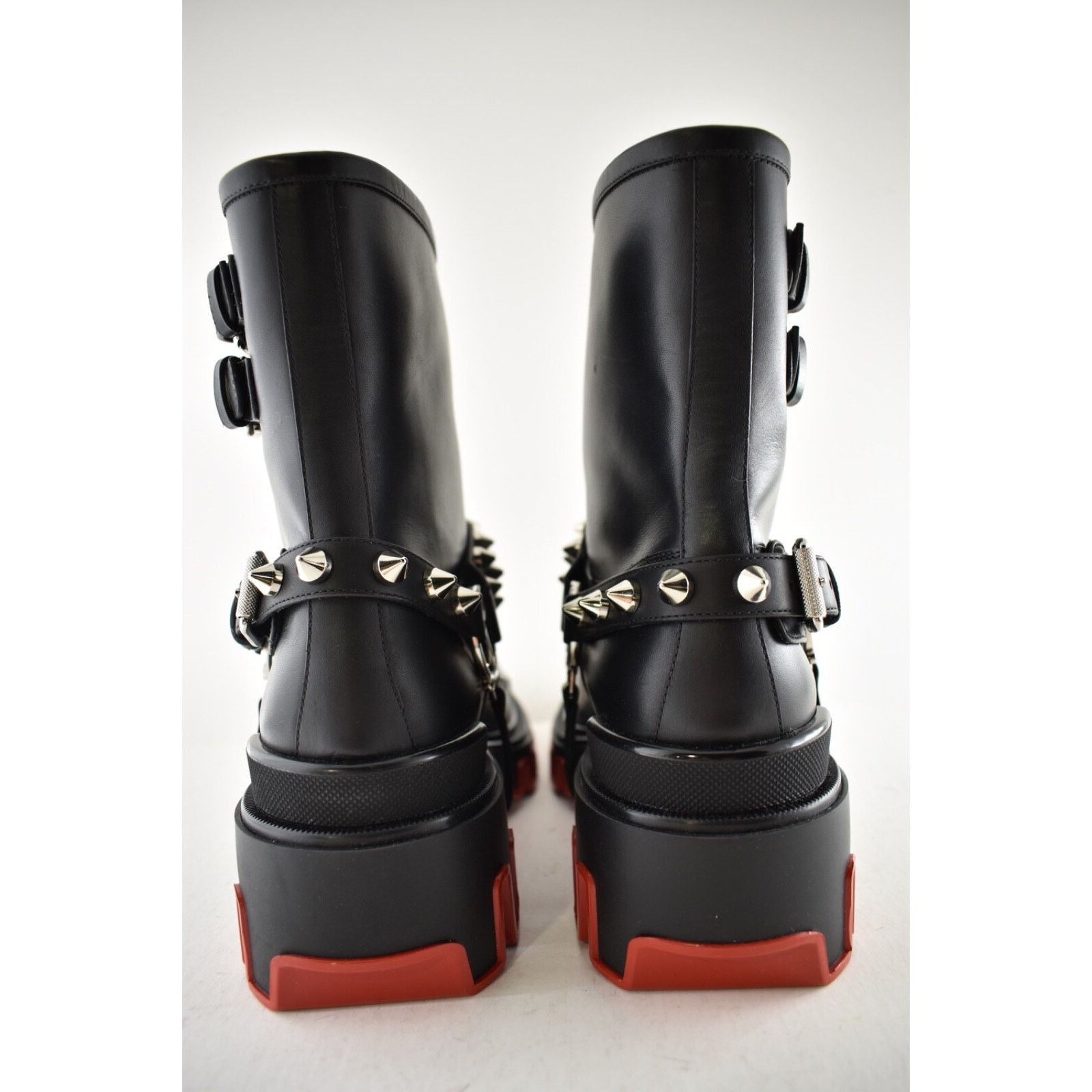 Christian Louboutin Christian Louboutin Dune Bike Flat Spike Black Leather Size US 8 / IT 38 - 18 Thumbnail