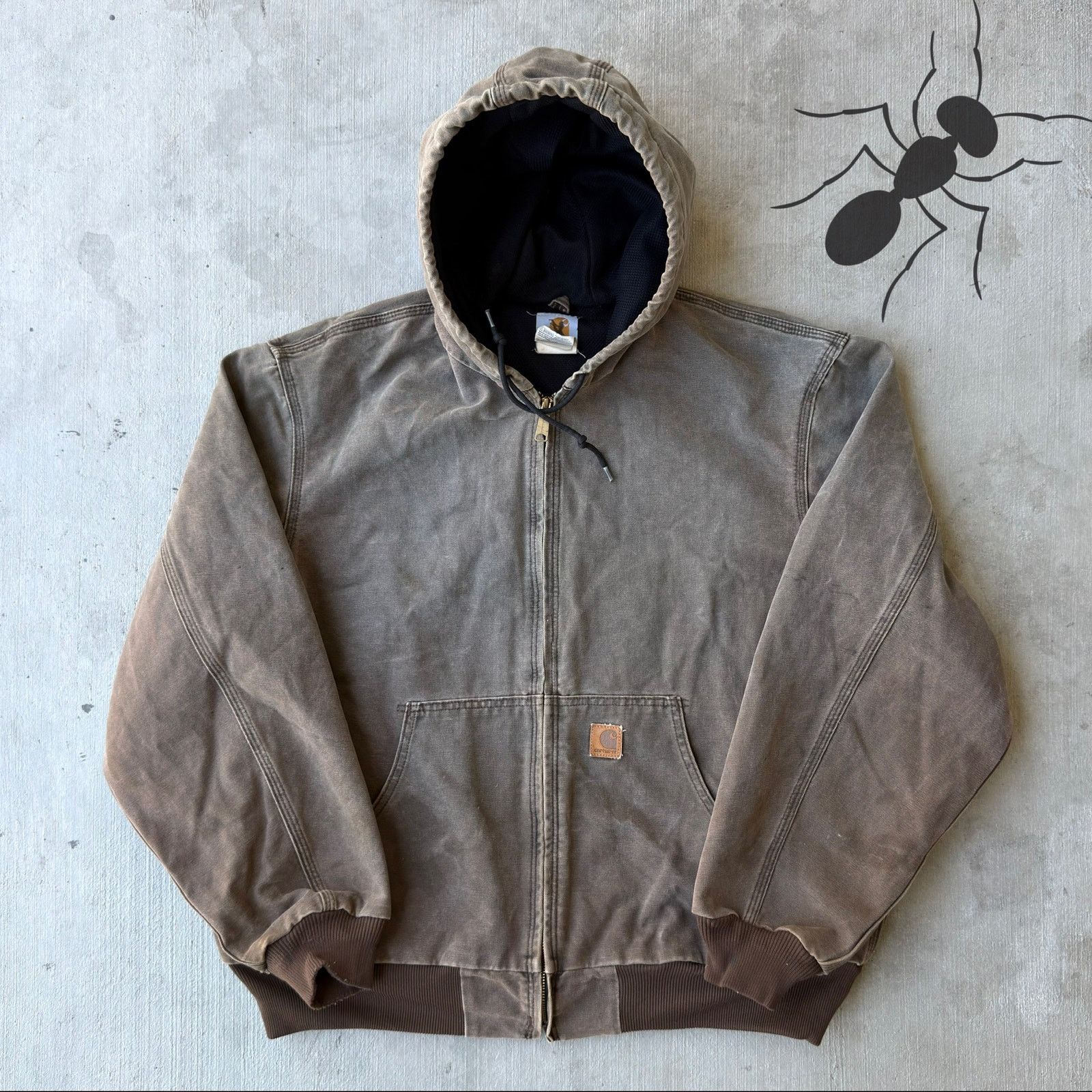 Carhartt × Vintage Carhartt J25 CHT faded brown hooded work wear jacket Size US XL / EU 56 / 4 - 1 Thumbnail