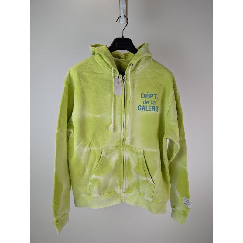Gallery Dept. o1rshd1 French Logo Zip Up Hoodie in Lime Green M Size US M / EU 48-50 / 2 - 1 Thumbnail