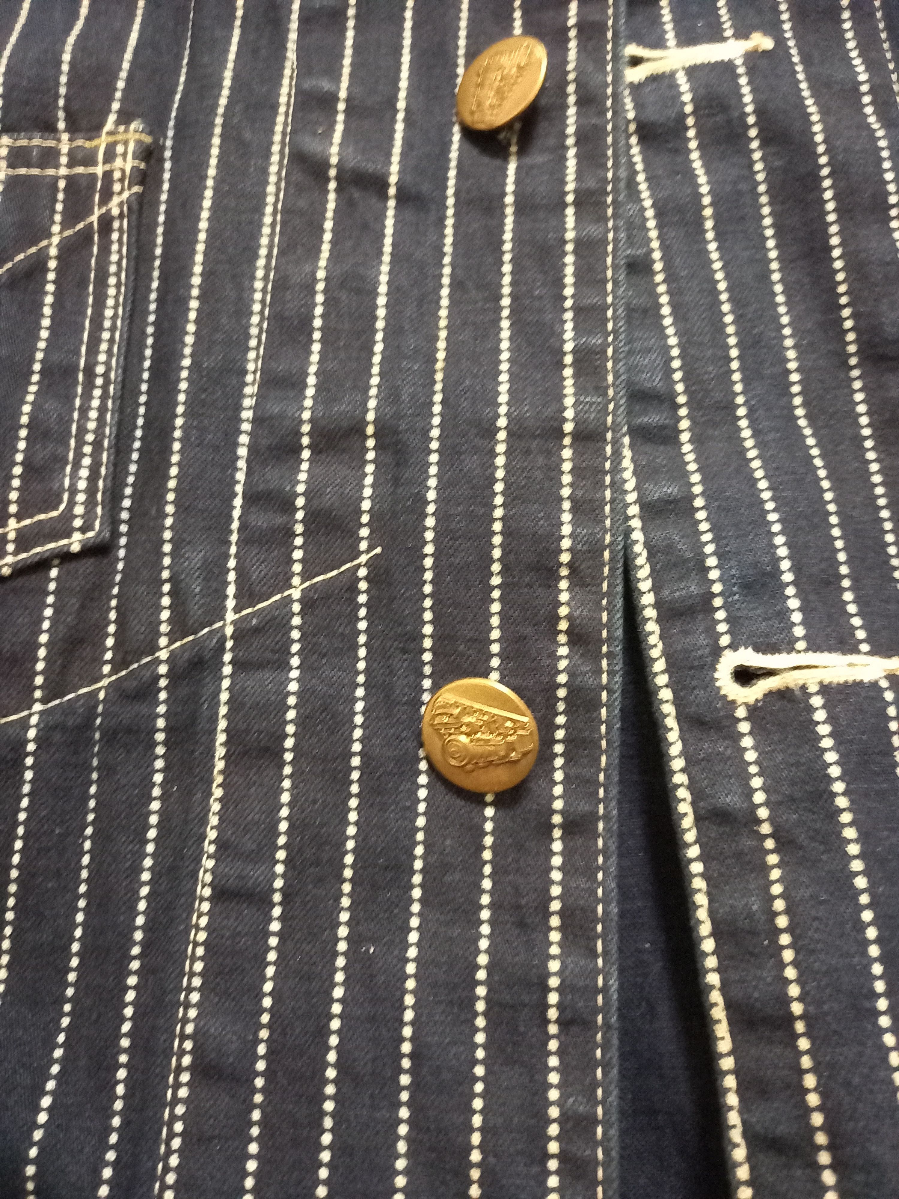 Sugar Cane Toyo Enterprise Sugar Cane Wabash Stripe Jacket Indigo Size US L / EU 52-54 / 3 - 6 Thumbnail