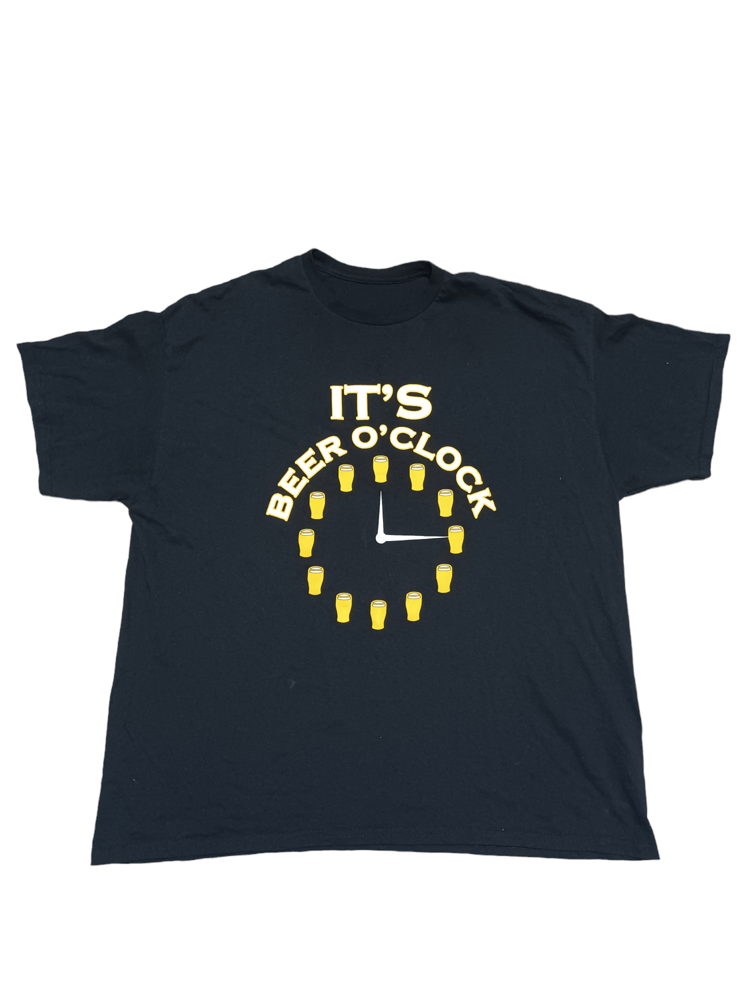 Vintage It`s BEER O`CLOCK CRAZY FUNNY HUMOR TEE BIGSIZE Size US XXL / EU 58 / 5 - 1 Thumbnail