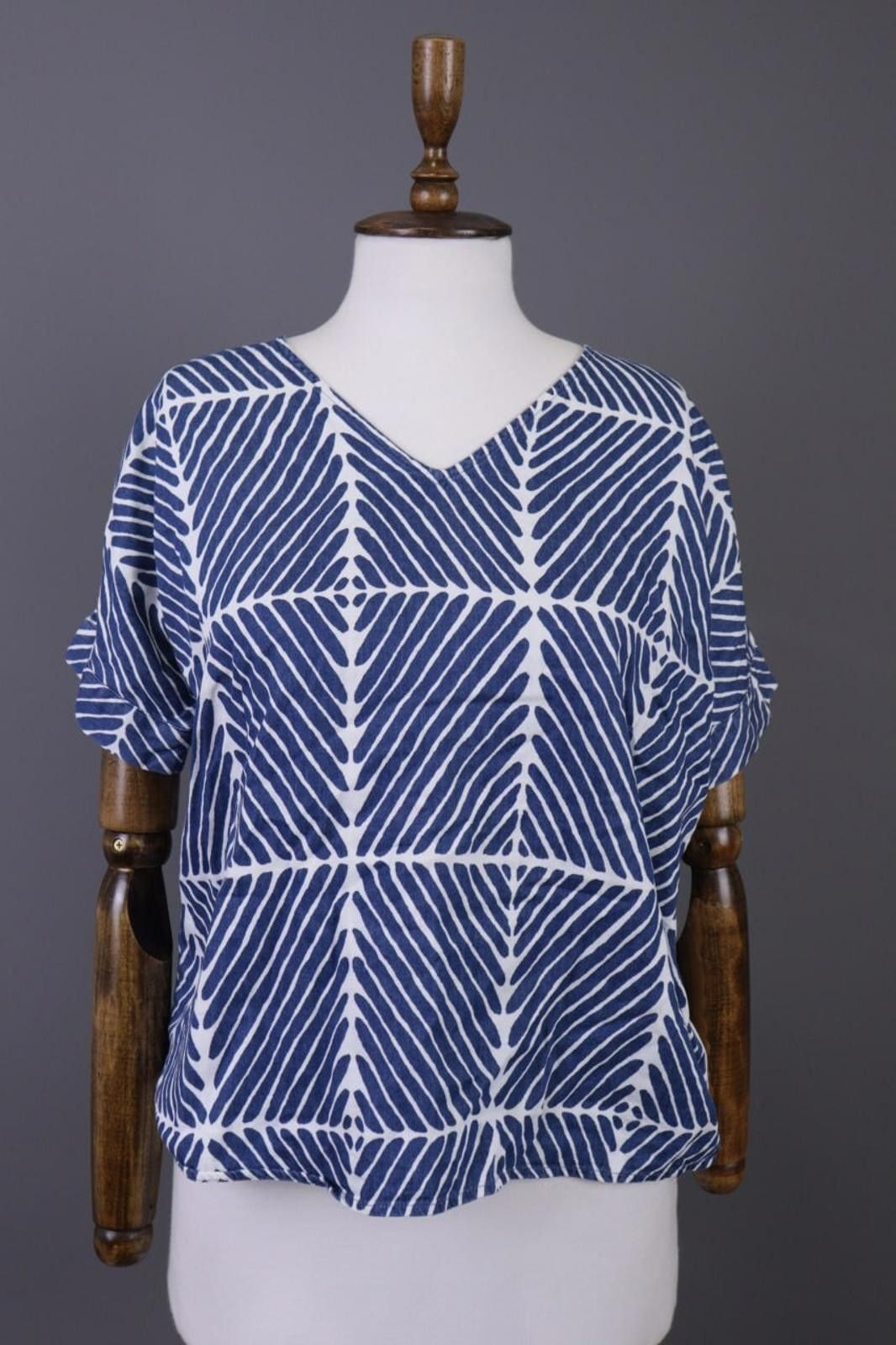 Marimekko Marimekko Blue Striped Lagnelook Summer Blouse Shirt Size XS Size XS / US 0-2 / IT 36-38 - 1 Thumbnail