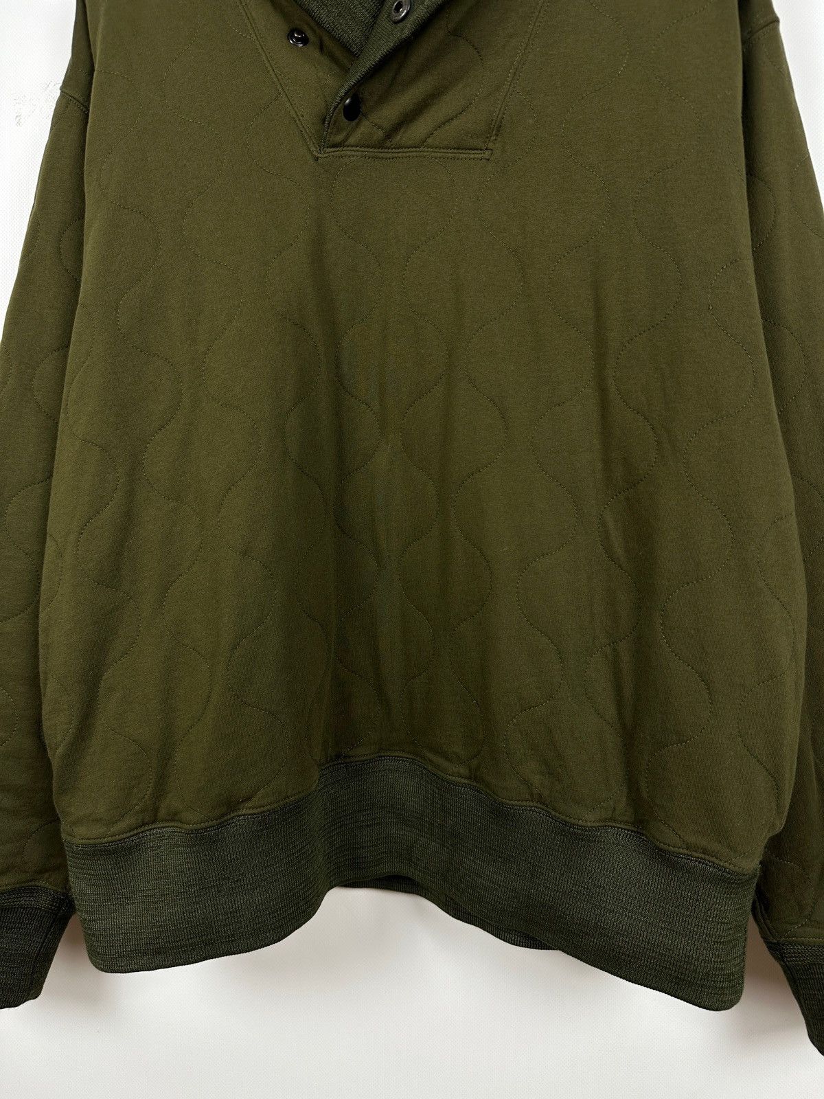 RRL Ralph Lauren RRL Ralph Lauren Khaki Quilted Shawl Collar Sweatshirt Size US XL / EU 56 / 4 - 12 Thumbnail