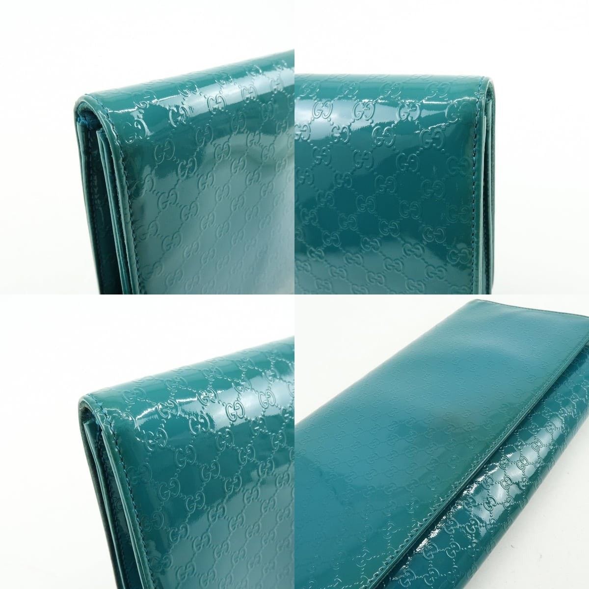 Gucci Gucci Microguccissima Patent Leather Clutch Blue Size ONE SIZE - 5 Thumbnail