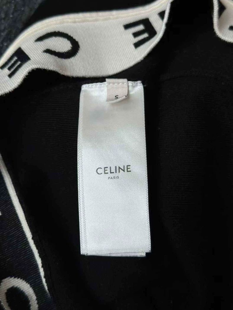 Celine Celine Black Leggings with White Logo Band Size US 26 / EU 42 - 3 Thumbnail