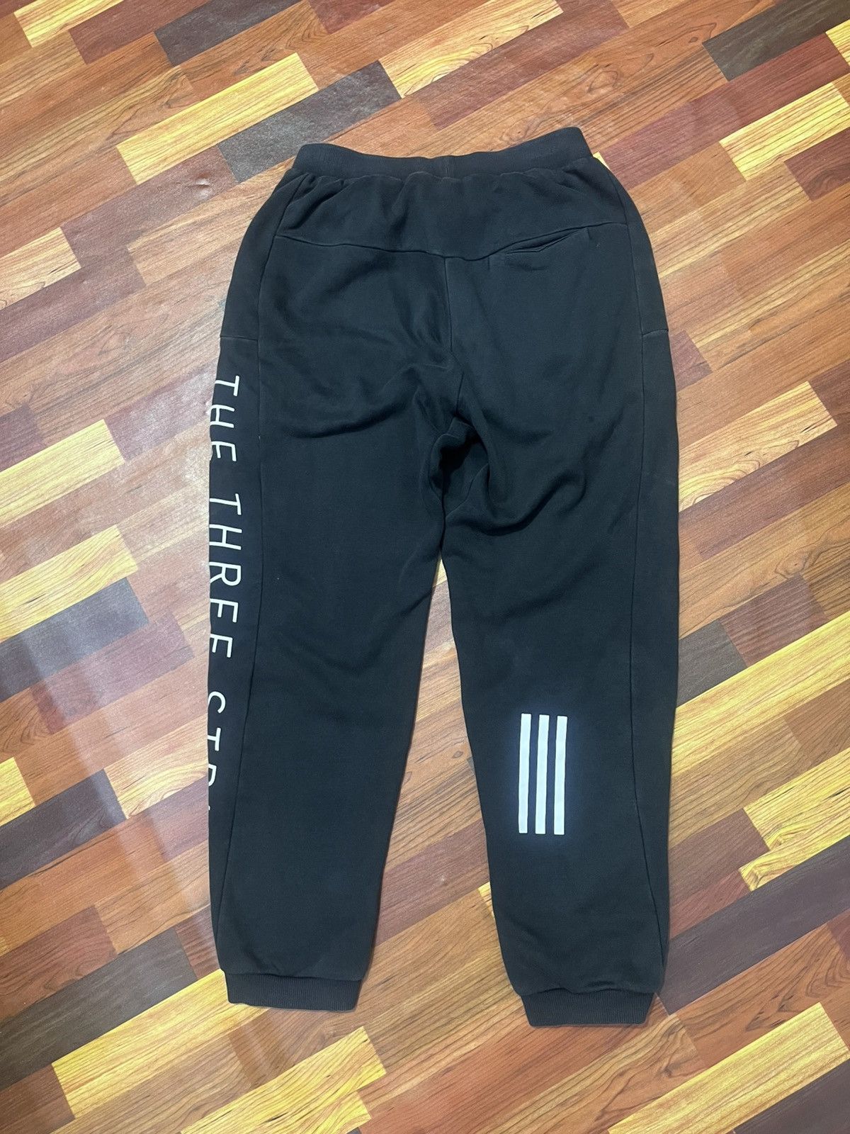 Adidas Adidas Three Stripes Side Text Jogger Pants Black Size US 30 / EU 46 - 7 Thumbnail