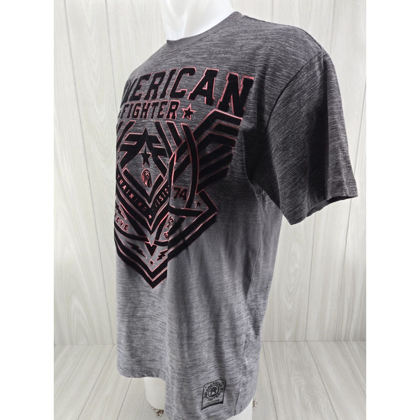 Vintage American Fighter Shirt Mens XL Velvet Graphic Front Back MMA Y2K Street Wear Shirts Size US XL / EU 56 / 4 - 4 Thumbnail