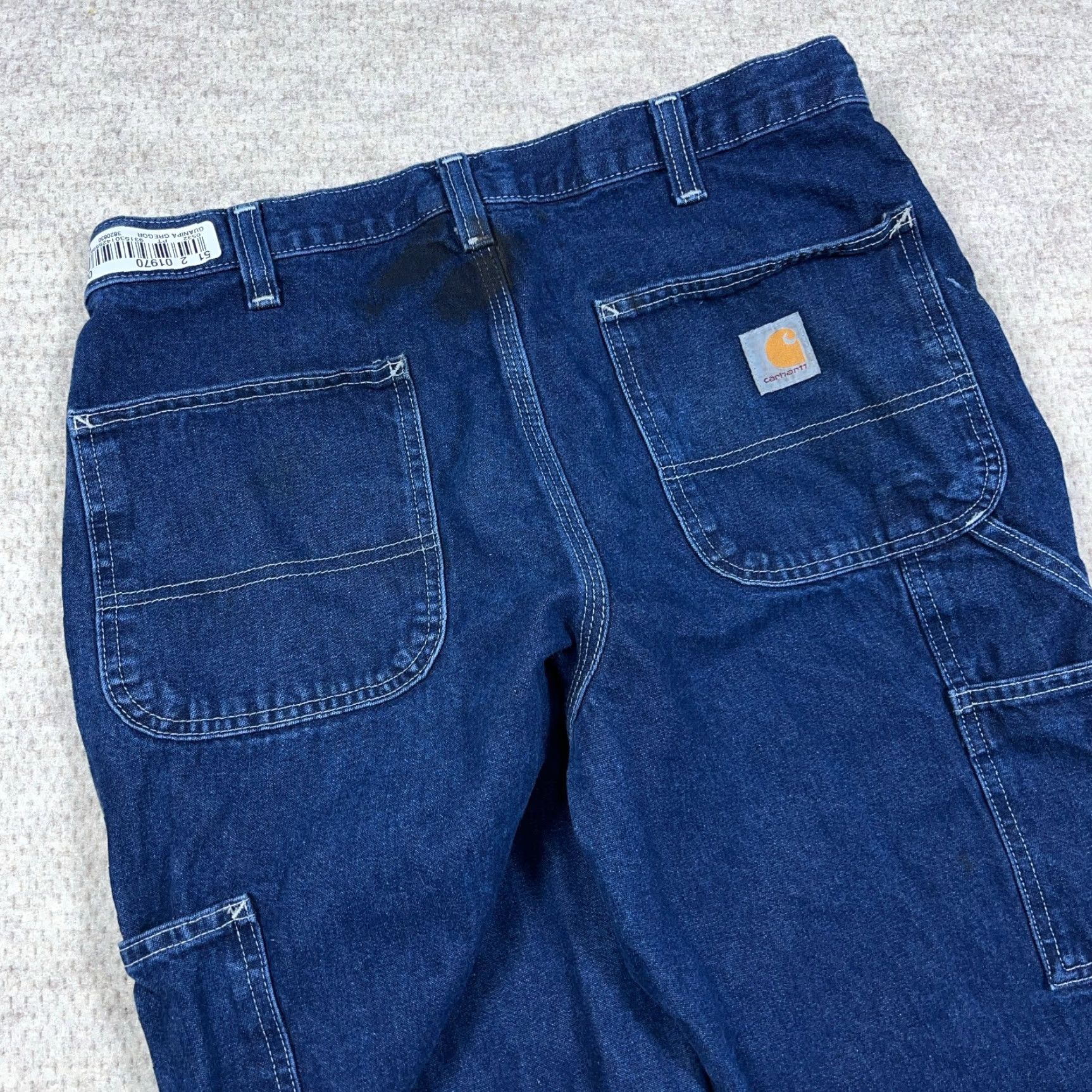 Carhartt VINTAGE Carhartt Jeans Men 32x30 Carpenter Dungaree Baggy VTG Y2K Distressed Stained Blue Denim Regular Modern Work American Classic Mens Size US 32 / EU 48 - 5 Thumbnail
