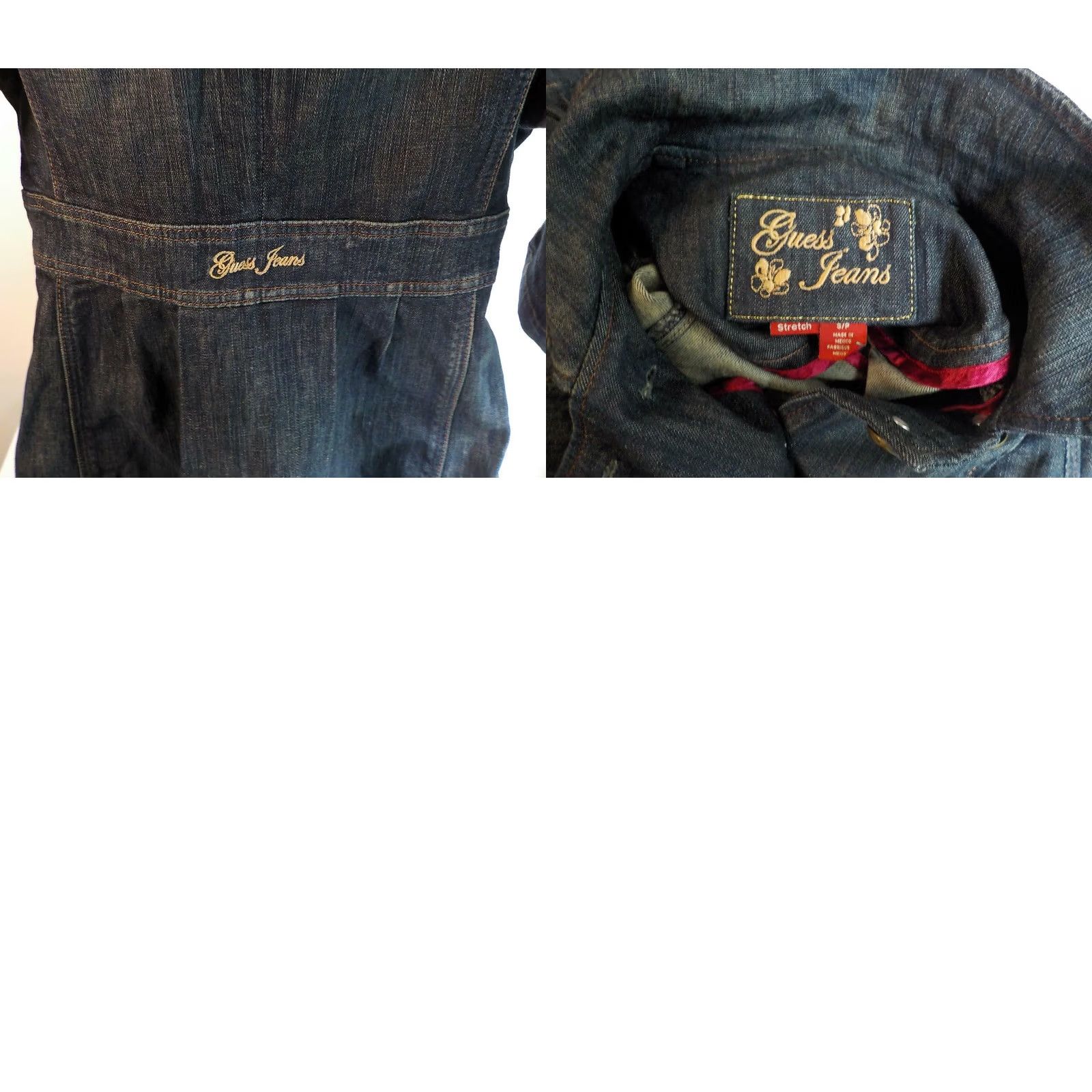 Guess GUESS Jeans Double Breasted 3/4 Sleeves Jean Denim Jacket Women Small Blue Denim Jacket Size 28" / US 6 / IT 42 - 8 Thumbnail
