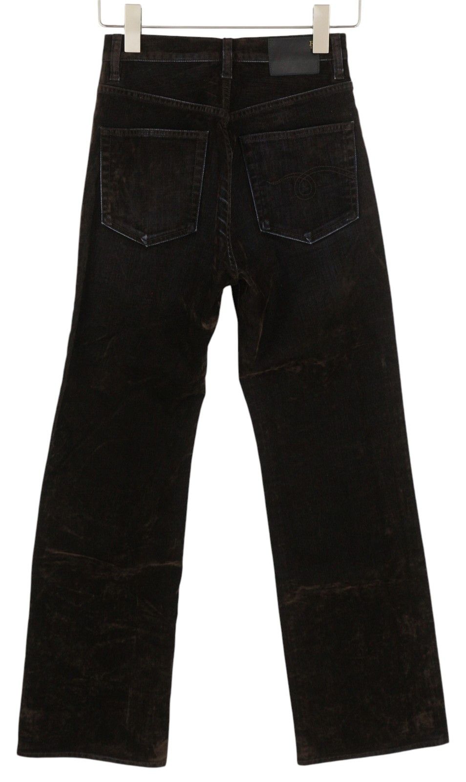 R13 JEAN 27 Flocked Brown High Rise Straight Zip Jeans 85839 Size 27" / US 4 / IT 40 - 2 Thumbnail
