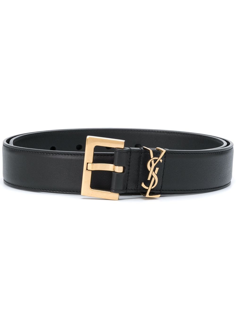 Saint Laurent Paris CASSANDRE BELT WITH SQUARE BUCKLE IN SMOOTH LEATHER Size ONE SIZE - 1 Thumbnail