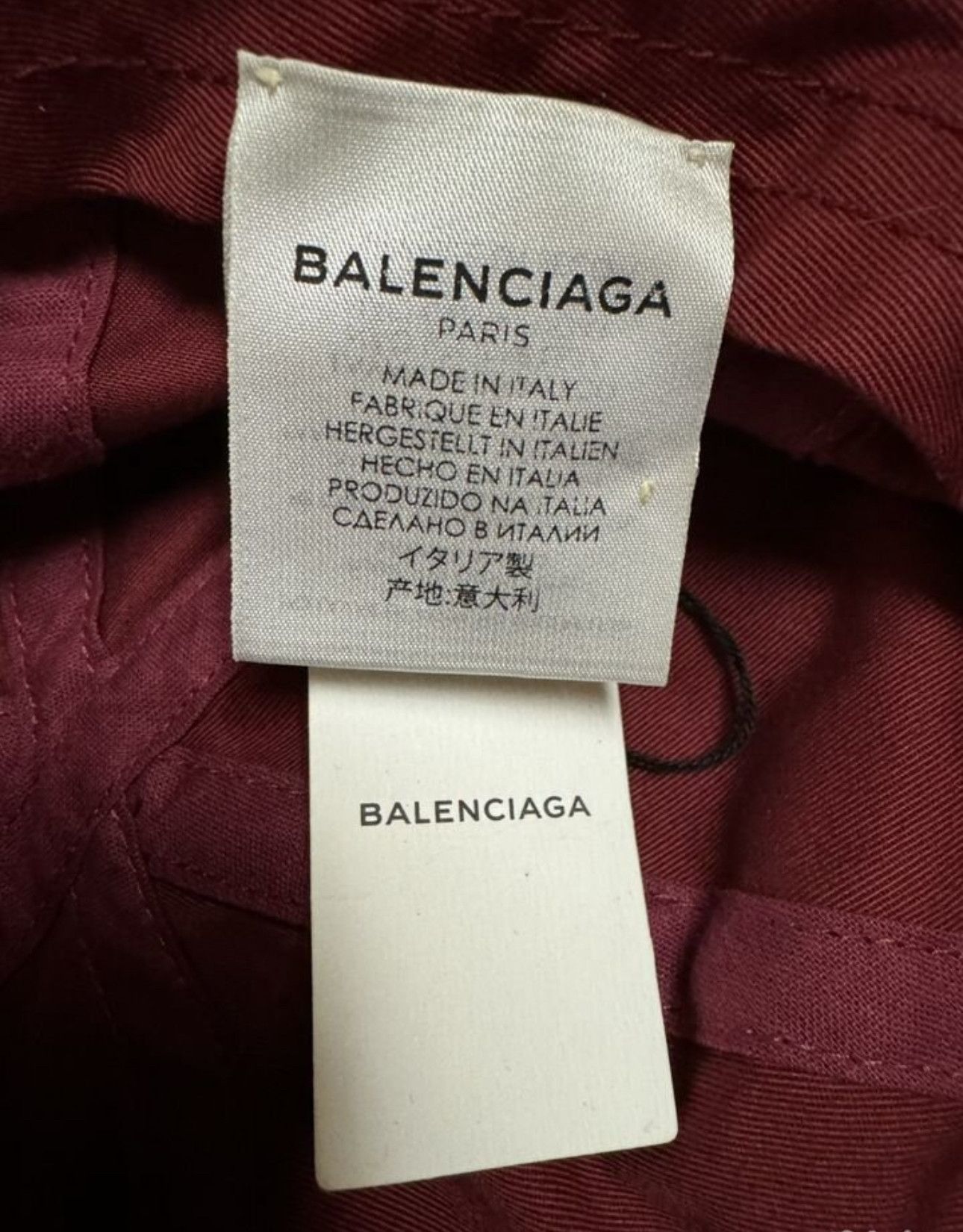 Balenciaga Visor Logo Cap Burgundy Size ONE SIZE - 4 Thumbnail